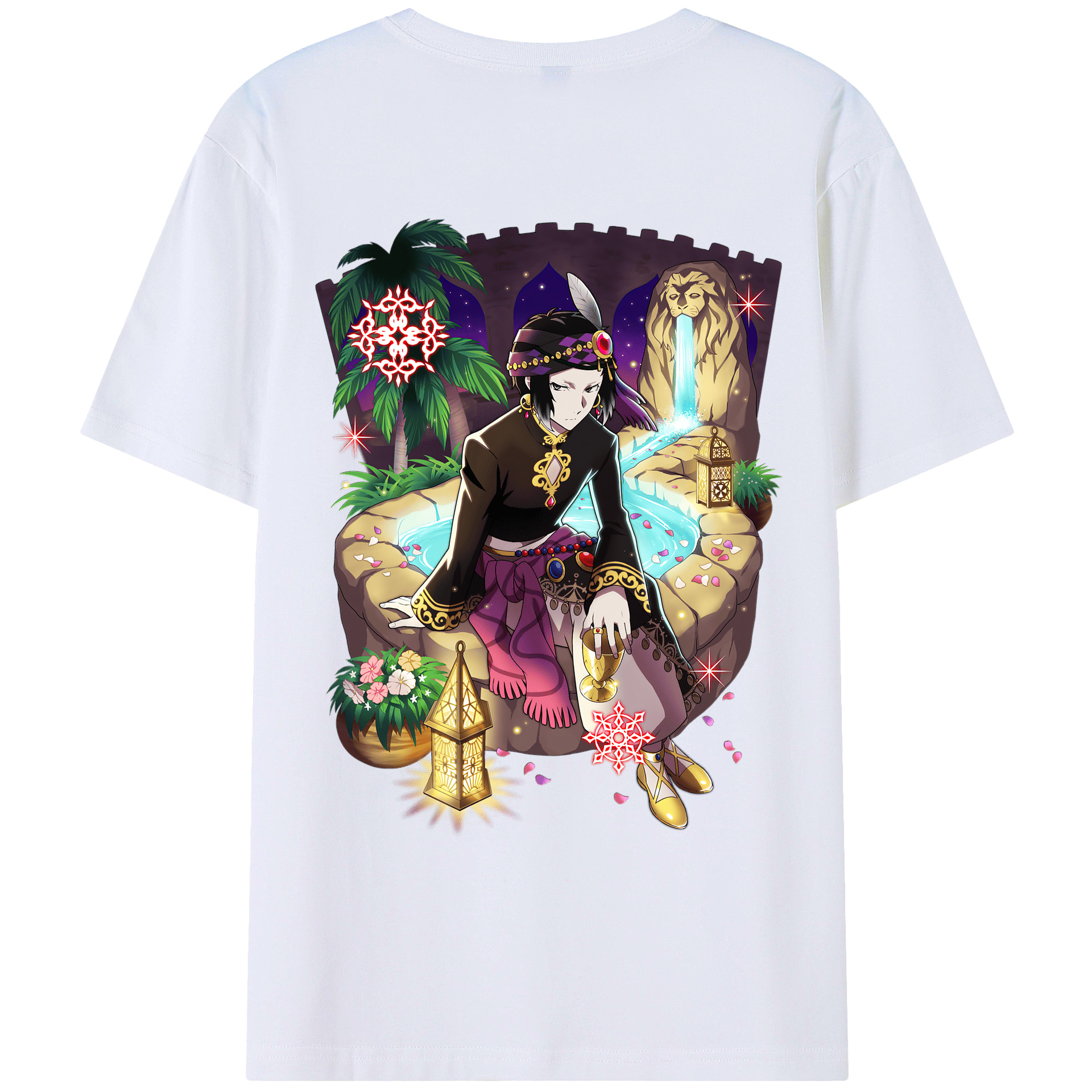 （画像用） 文豪ストレイドッグス Bungo Stray Dogs 綿100％ メンズ半袖Tシャツ（バックプリント） 通気性