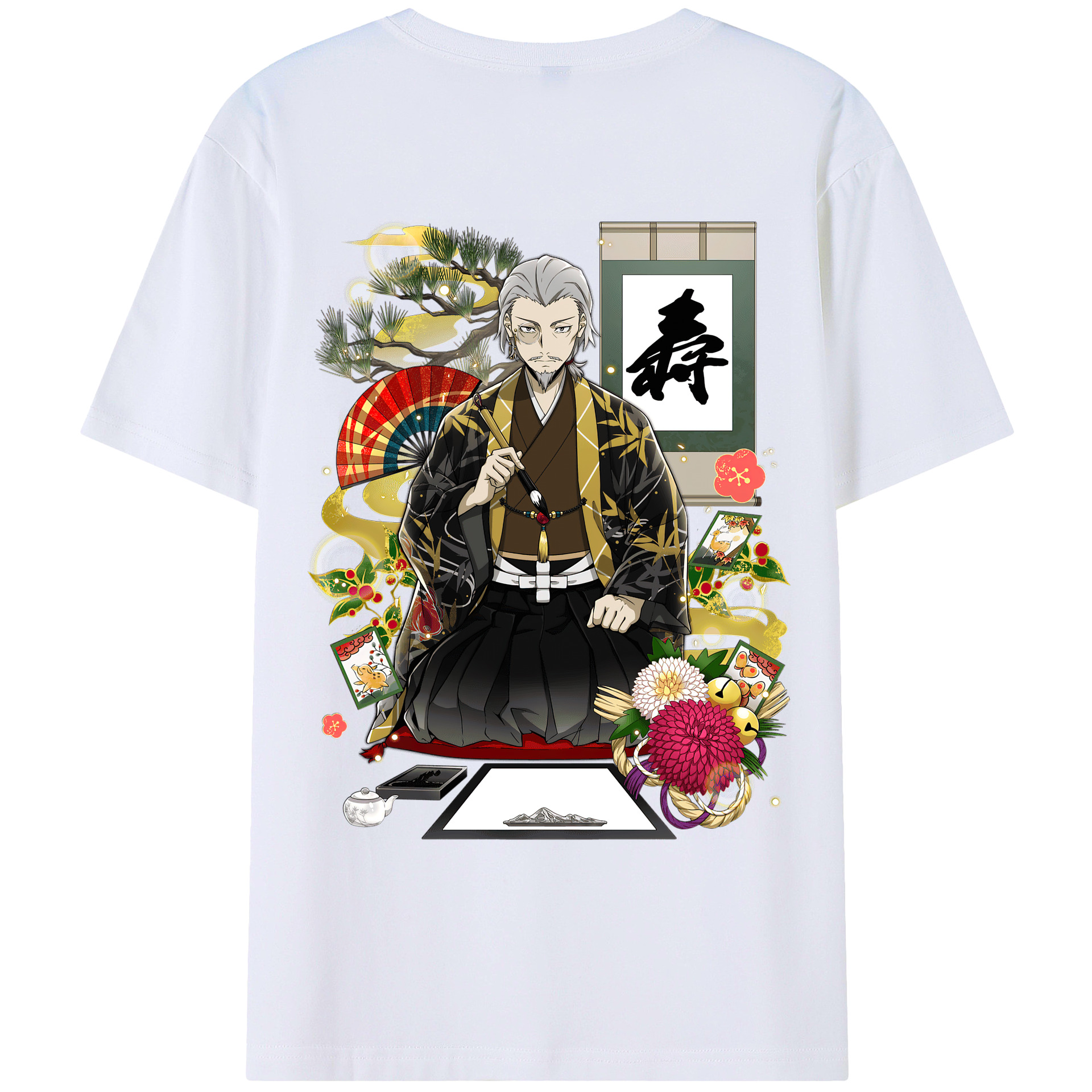 （画像用） 文豪ストレイドッグス Bungo Stray Dogs 綿100％ メンズ半袖Tシャツ（バックプリント） 通気性