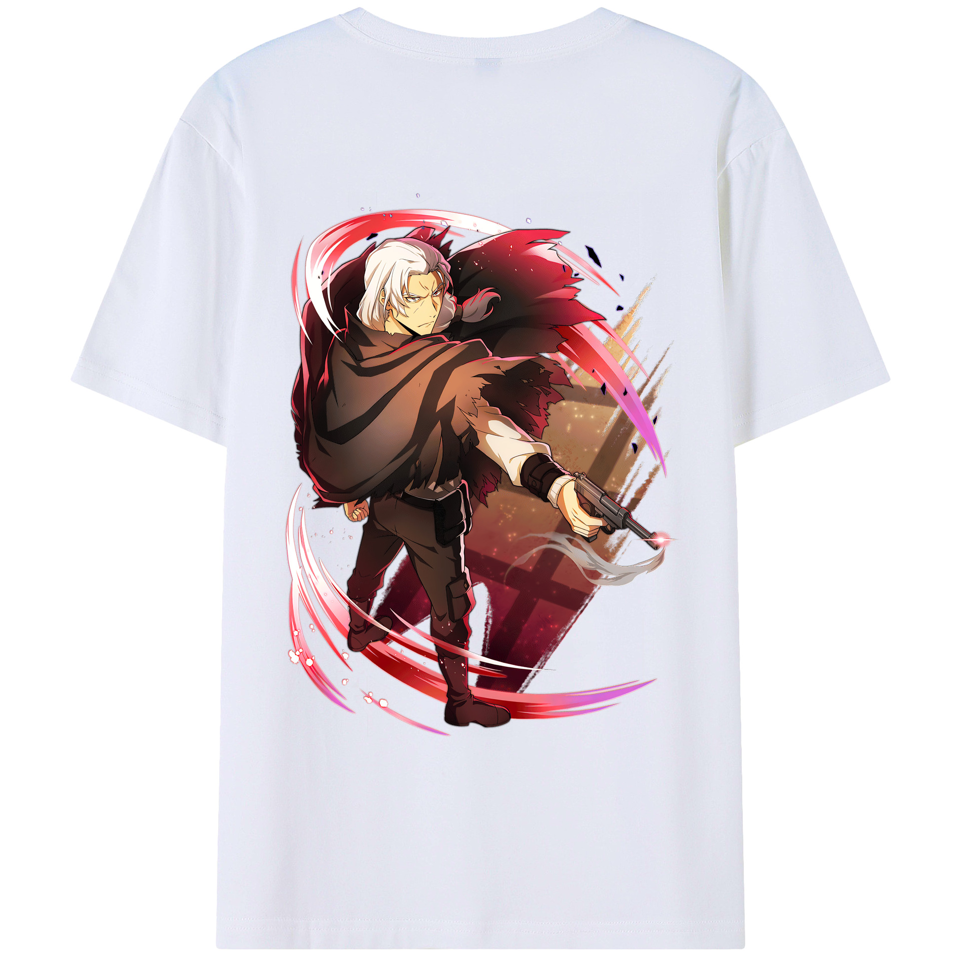 （画像用） 文豪ストレイドッグス Bungo Stray Dogs 綿100％ メンズ半袖Tシャツ（バックプリント） 通気性