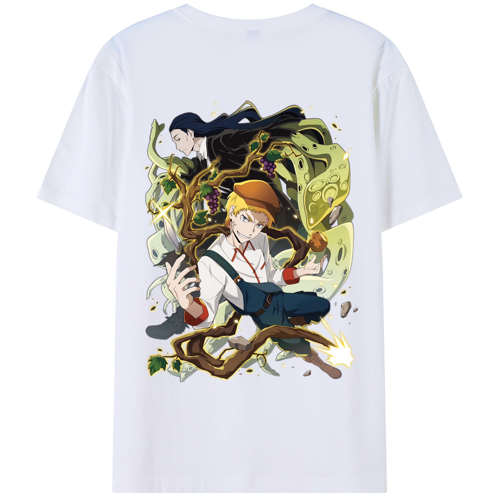（画像用） 文豪ストレイドッグス Bungo Stray Dogs 綿100％ メンズ半袖Tシャツ（バックプリント） 通気性