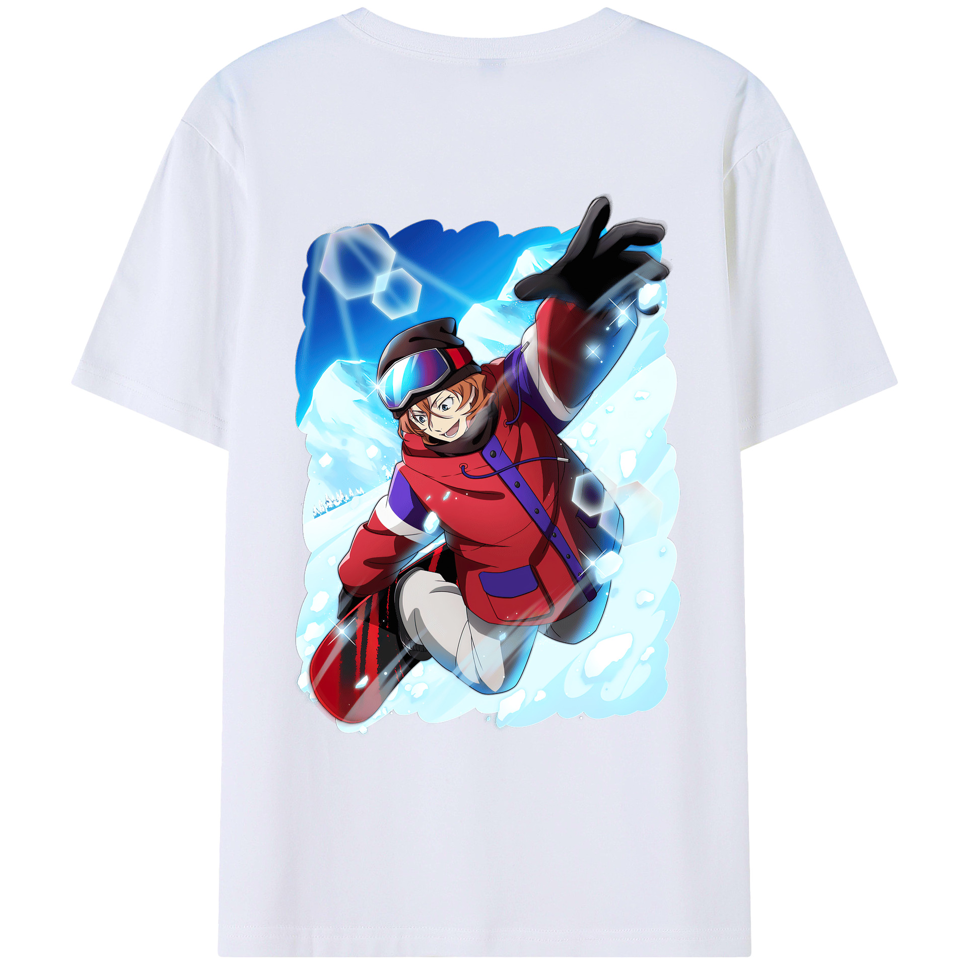（画像用） 文豪ストレイドッグス Bungo Stray Dogs 綿100％ メンズ半袖Tシャツ（バックプリント） 通気性
