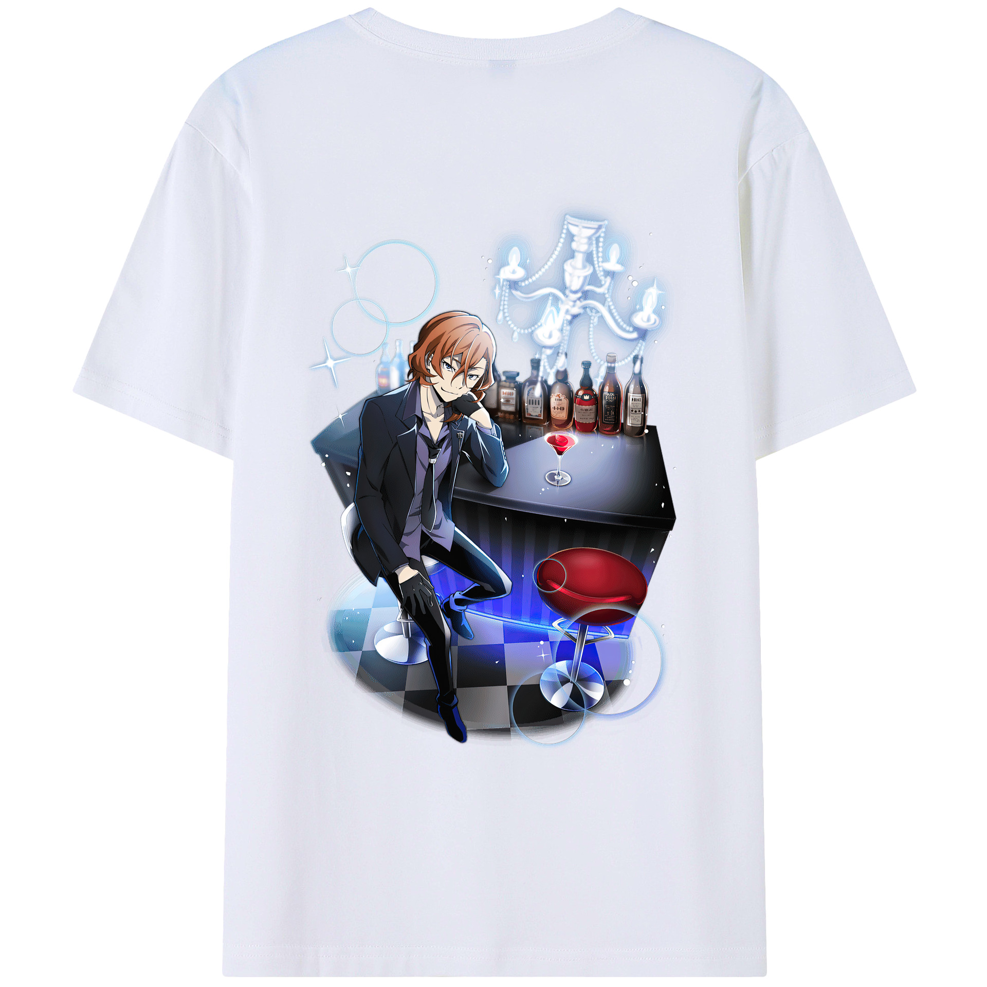 （画像用） 文豪ストレイドッグス Bungo Stray Dogs 綿100％ メンズ半袖Tシャツ（バックプリント） 通気性