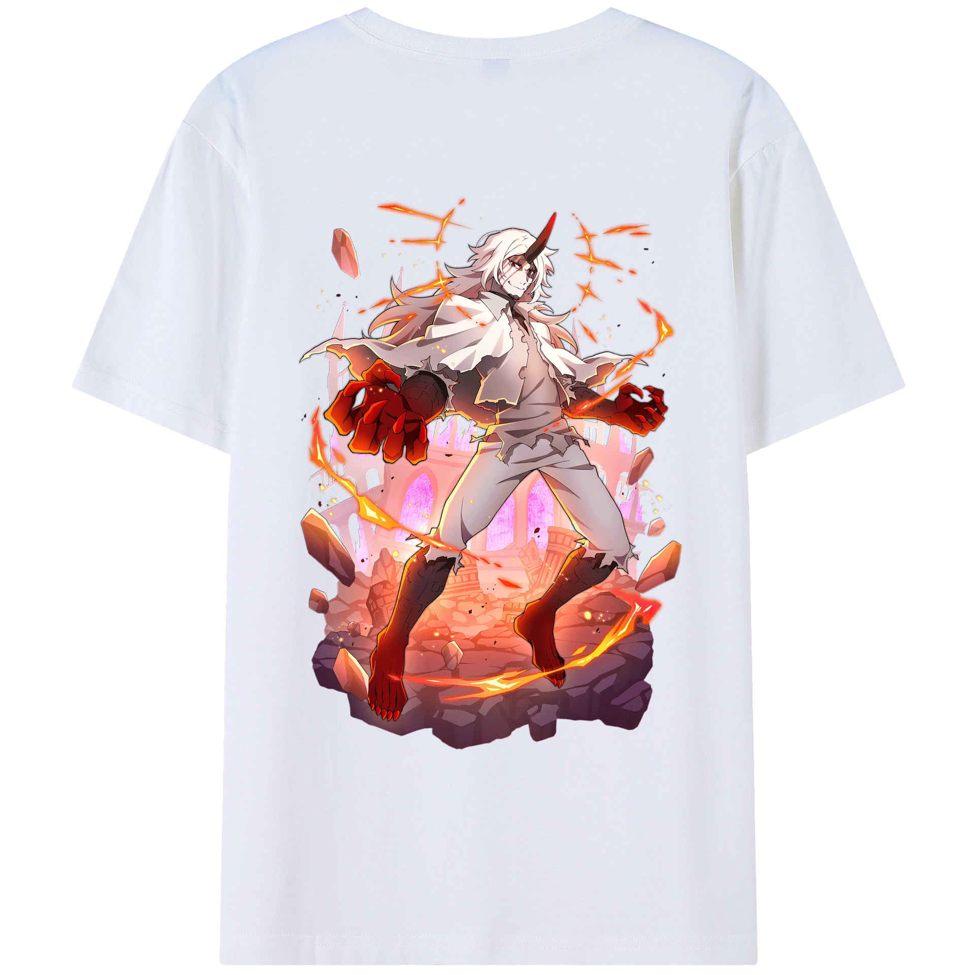 （画像用） 文豪ストレイドッグス Bungo Stray Dogs 綿100％ メンズ半袖Tシャツ（バックプリント） 通気性