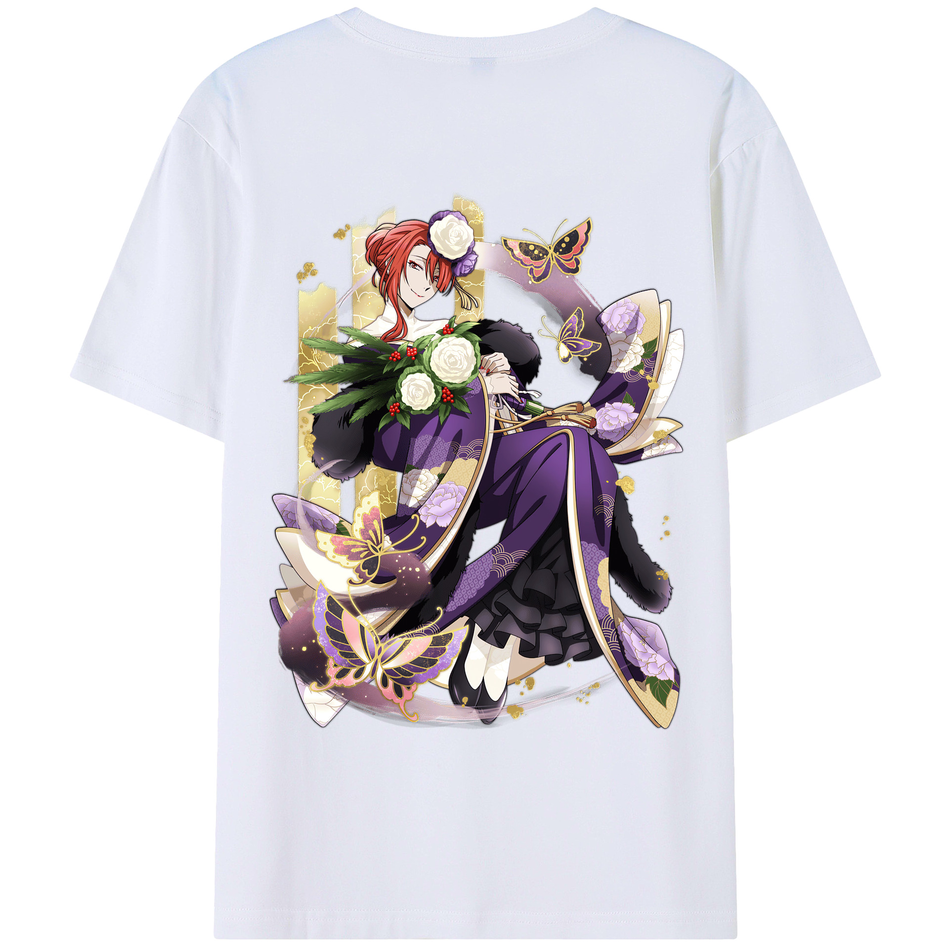 （画像用） 文豪ストレイドッグス Bungo Stray Dogs 綿100％ メンズ半袖Tシャツ（バックプリント） 通気性