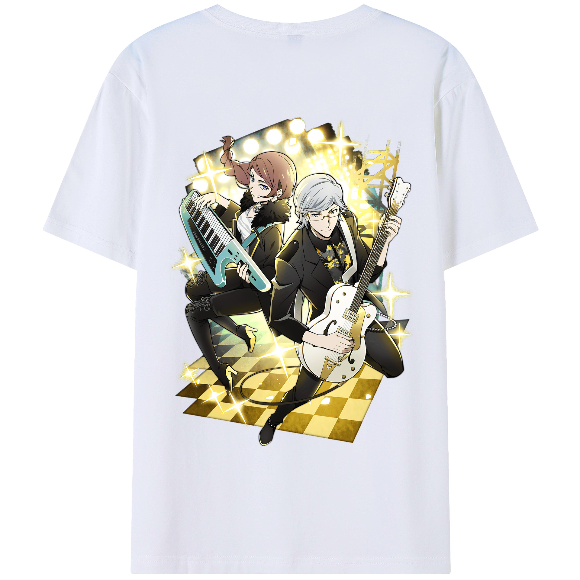 （画像用） 文豪ストレイドッグス Bungo Stray Dogs 綿100％ メンズ半袖Tシャツ（バックプリント） 通気性