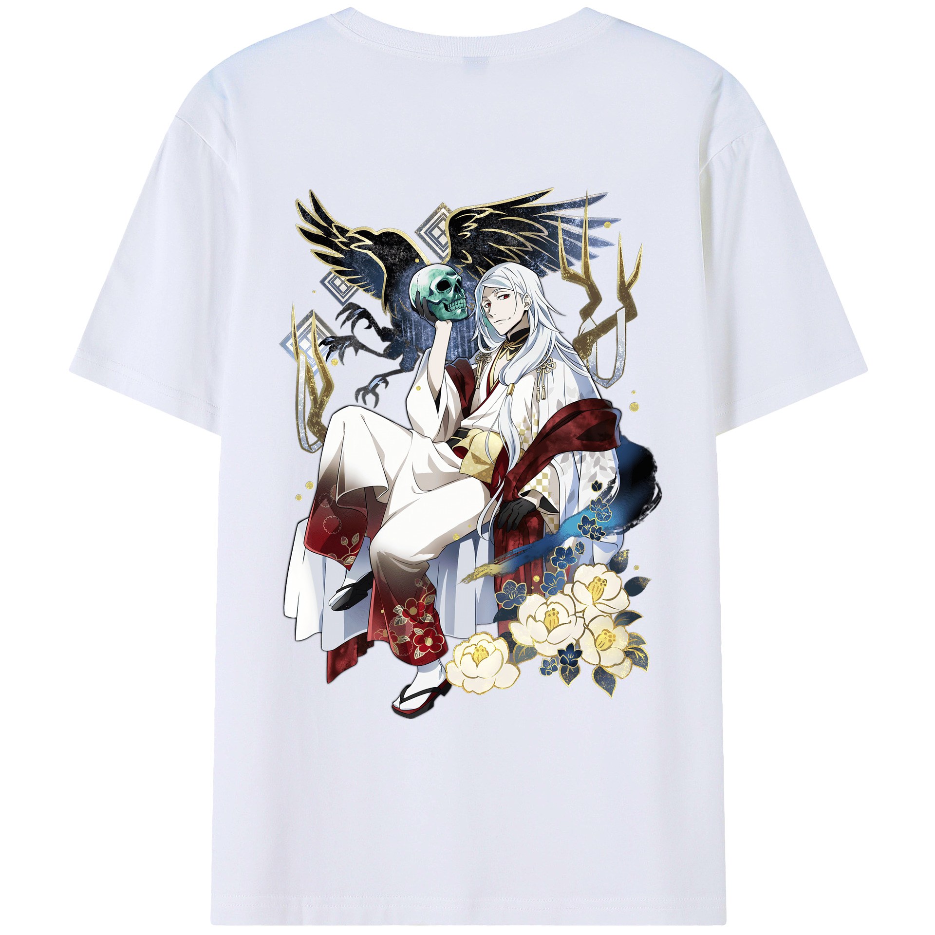 （画像用） 文豪ストレイドッグス Bungo Stray Dogs 綿100％ メンズ半袖Tシャツ（バックプリント） 通気性