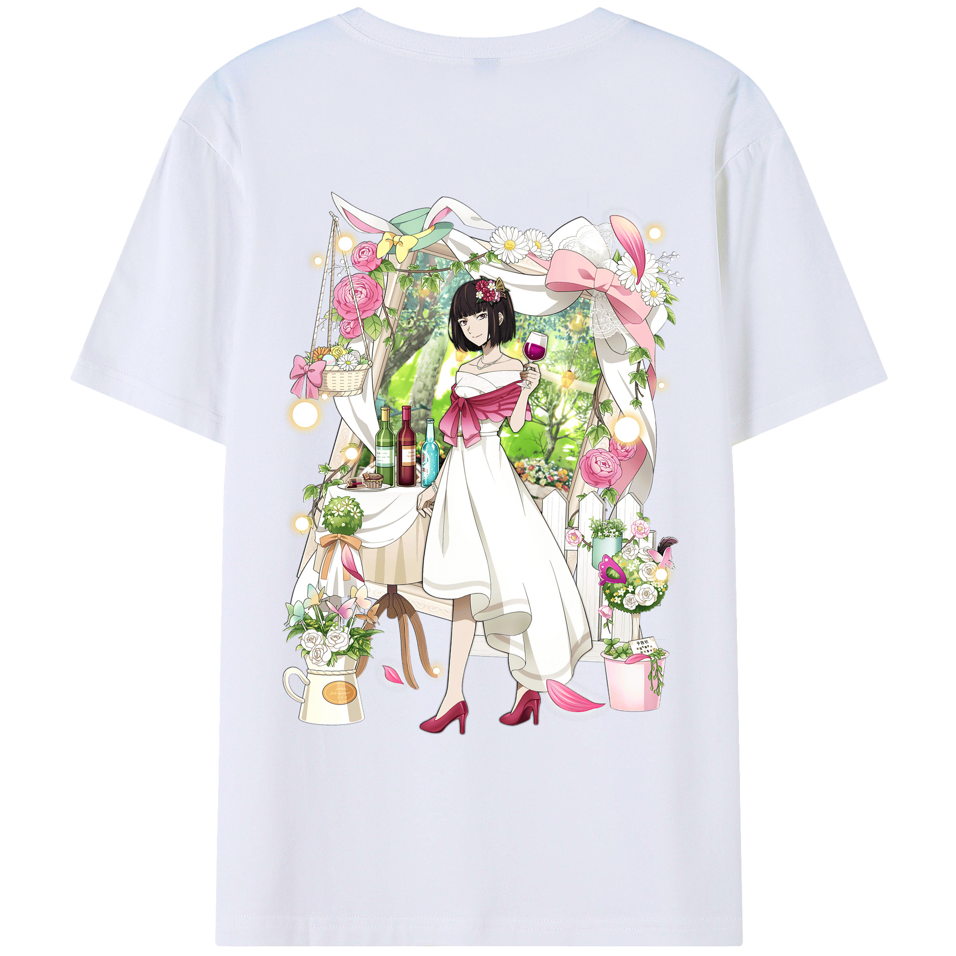 （画像用） 文豪ストレイドッグス Bungo Stray Dogs 綿100％ メンズ半袖Tシャツ（バックプリント） 通気性
