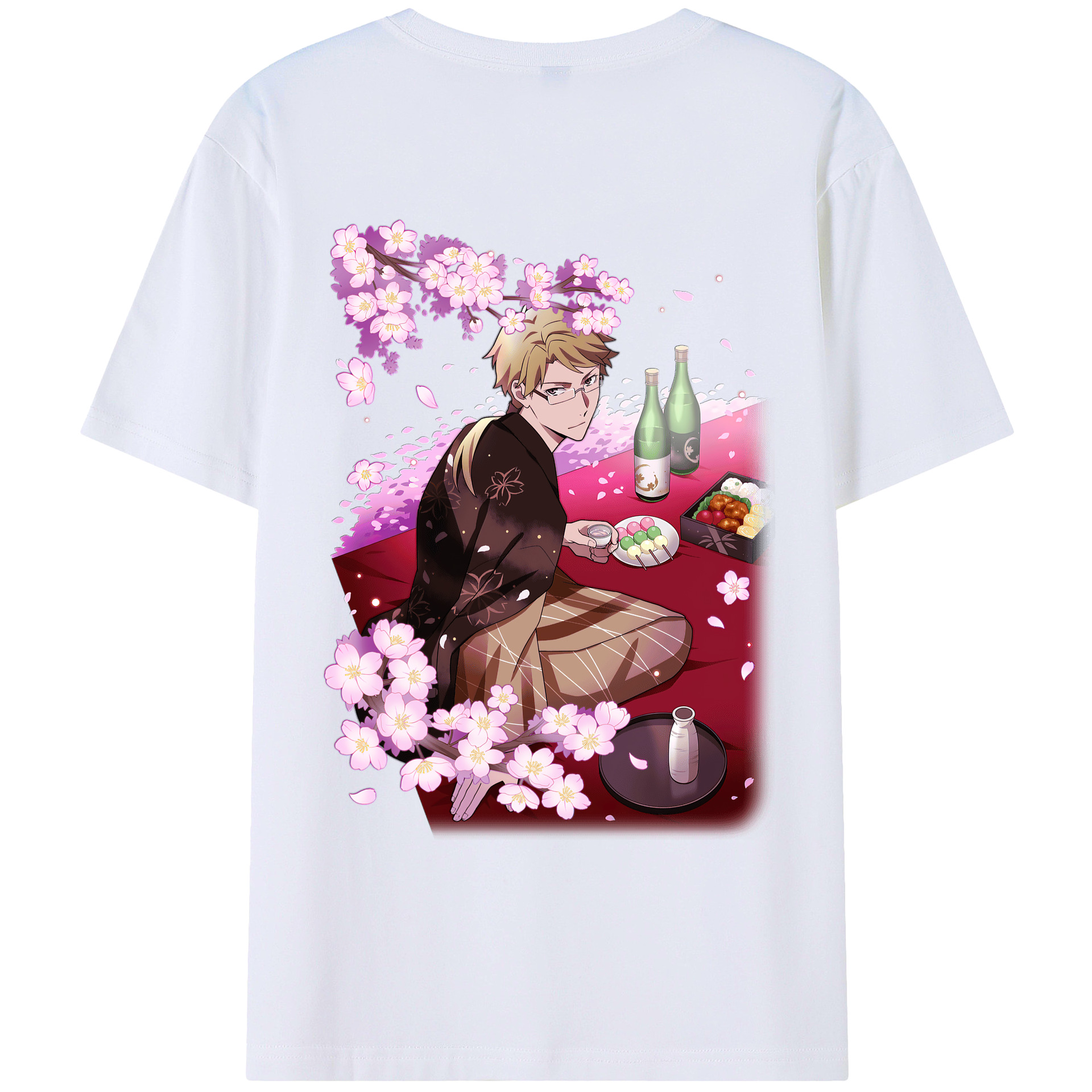 （画像用） 文豪ストレイドッグス Bungo Stray Dogs 綿100％ メンズ半袖Tシャツ（バックプリント） 通気性