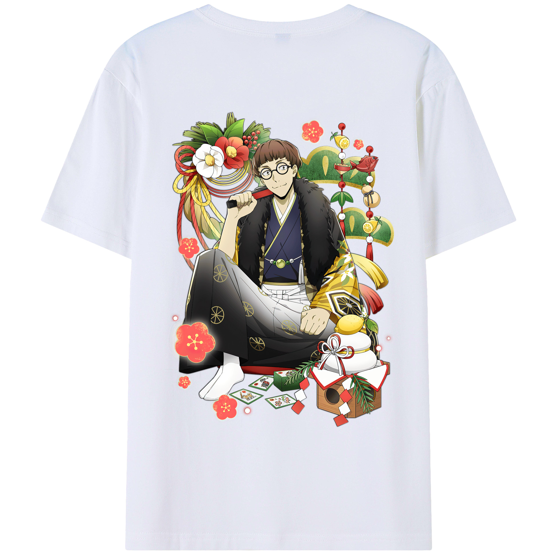 （画像用） 文豪ストレイドッグス Bungo Stray Dogs 綿100％ メンズ半袖Tシャツ（バックプリント） 通気性