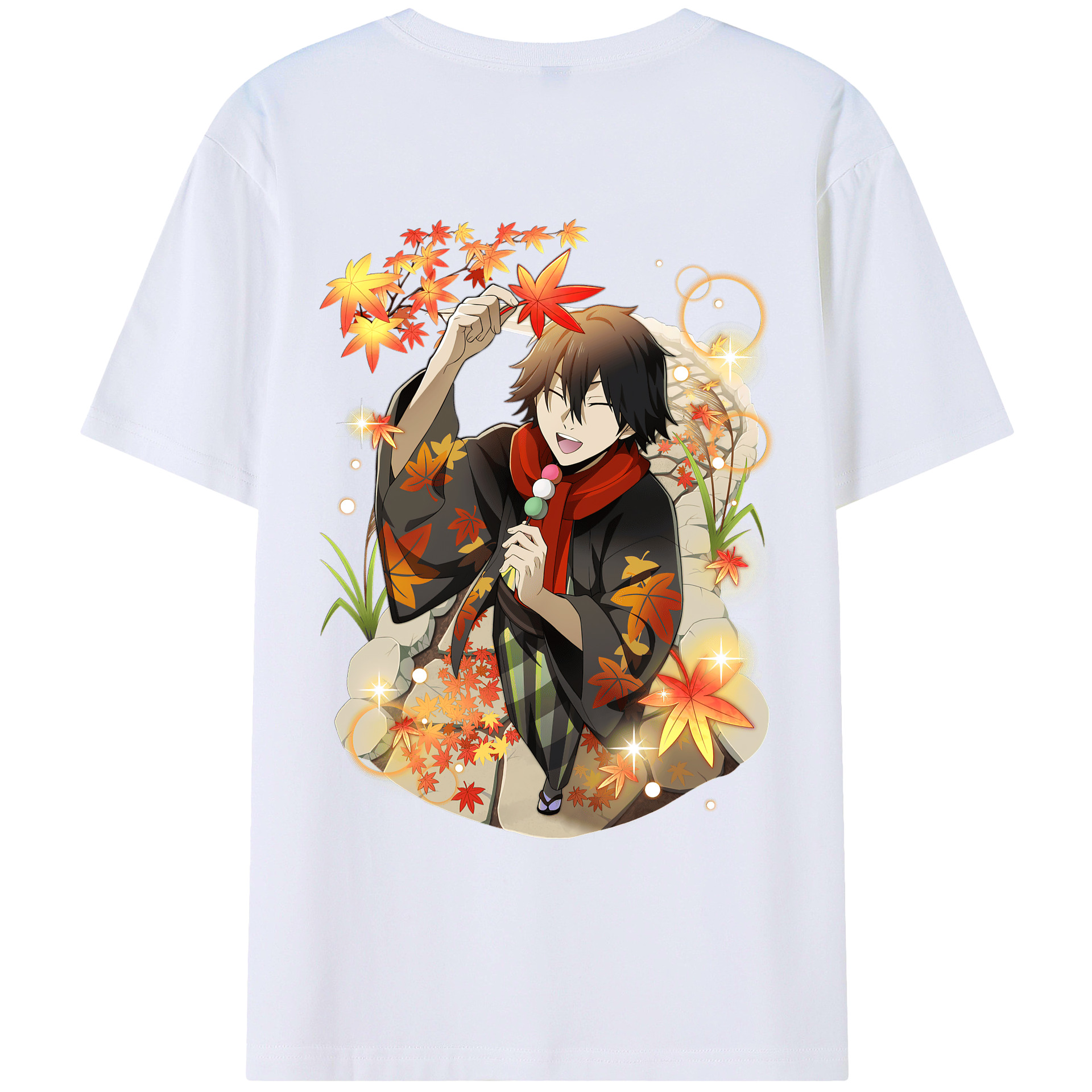 （画像用） 文豪ストレイドッグス Bungo Stray Dogs 綿100％ メンズ半袖Tシャツ（バックプリント） 通気性