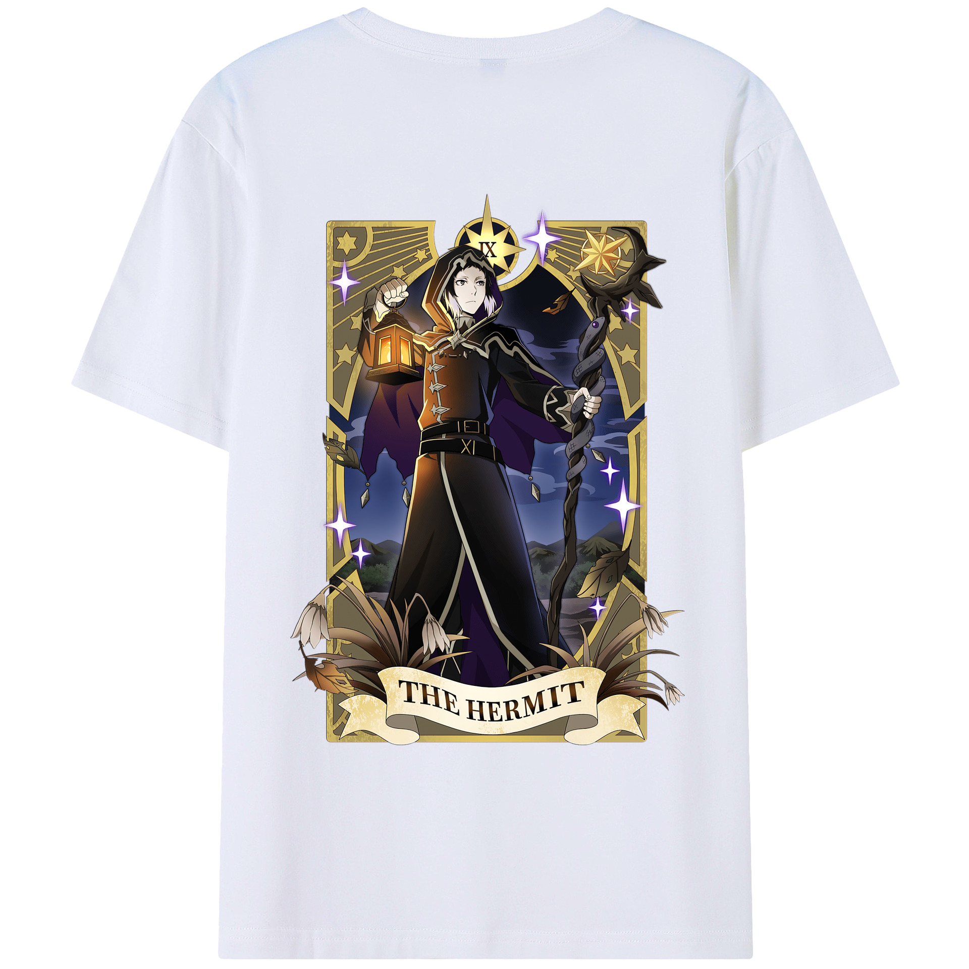 （画像用） 文豪ストレイドッグス Bungo Stray Dogs 綿100％ メンズ半袖Tシャツ（バックプリント） 通気性