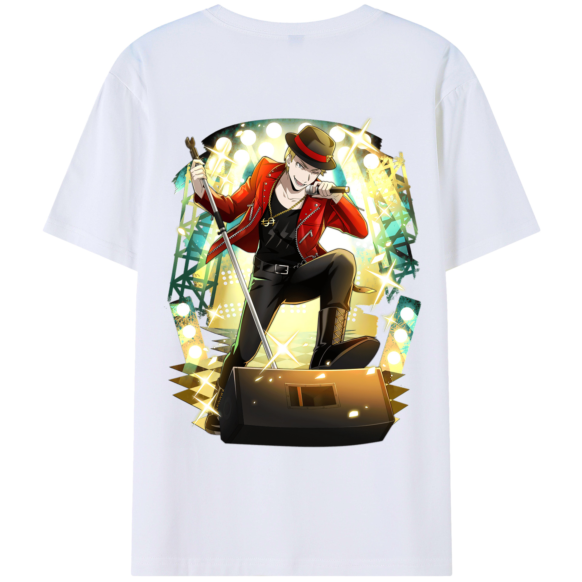 （画像用） 文豪ストレイドッグス Bungo Stray Dogs 綿100％ メンズ半袖Tシャツ（バックプリント） 通気性