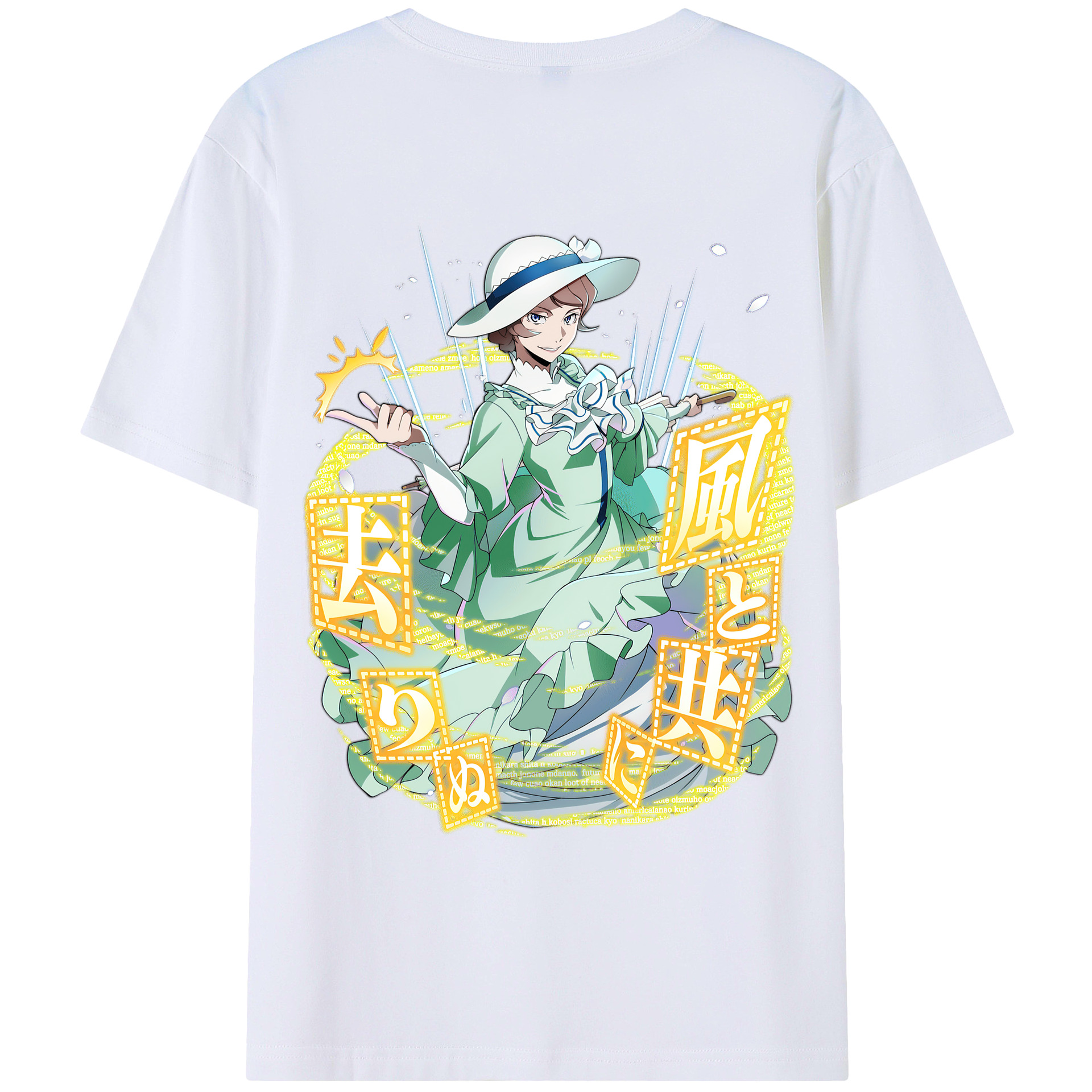 （画像用） 文豪ストレイドッグス Bungo Stray Dogs 綿100％ メンズ半袖Tシャツ（バックプリント） 通気性