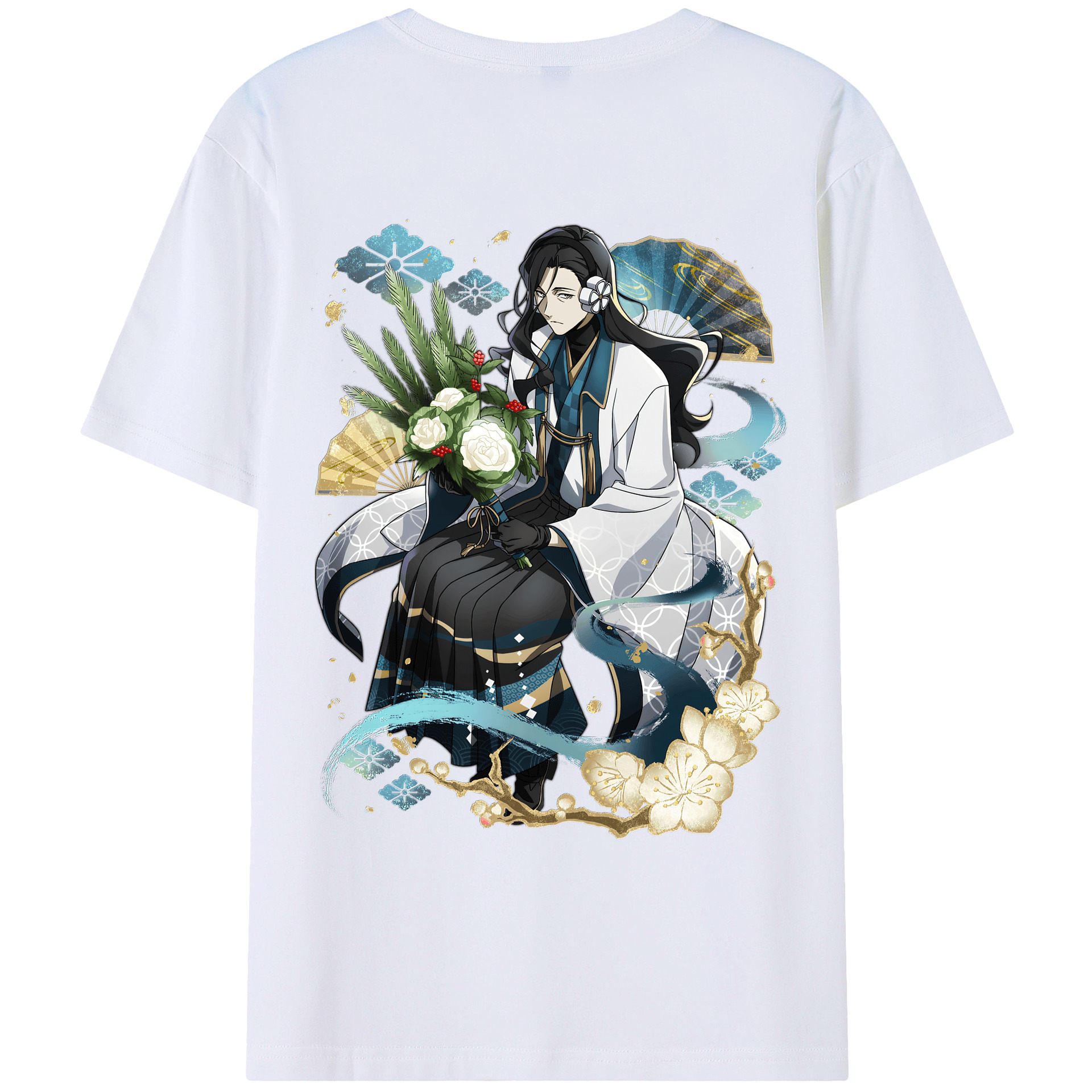 （画像用） 文豪ストレイドッグス Bungo Stray Dogs 綿100％ メンズ半袖Tシャツ（バックプリント） 通気性