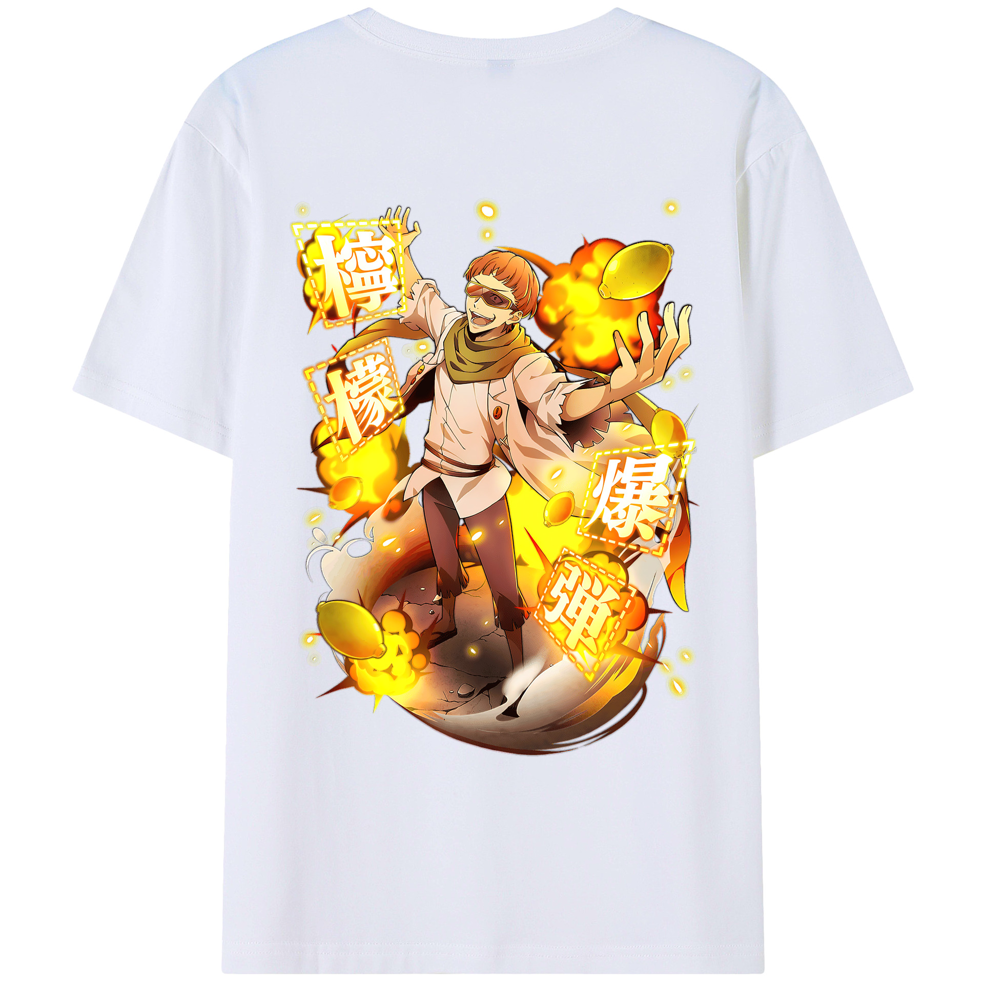 （画像用） 文豪ストレイドッグス Bungo Stray Dogs 綿100％ メンズ半袖Tシャツ（バックプリント） 通気性