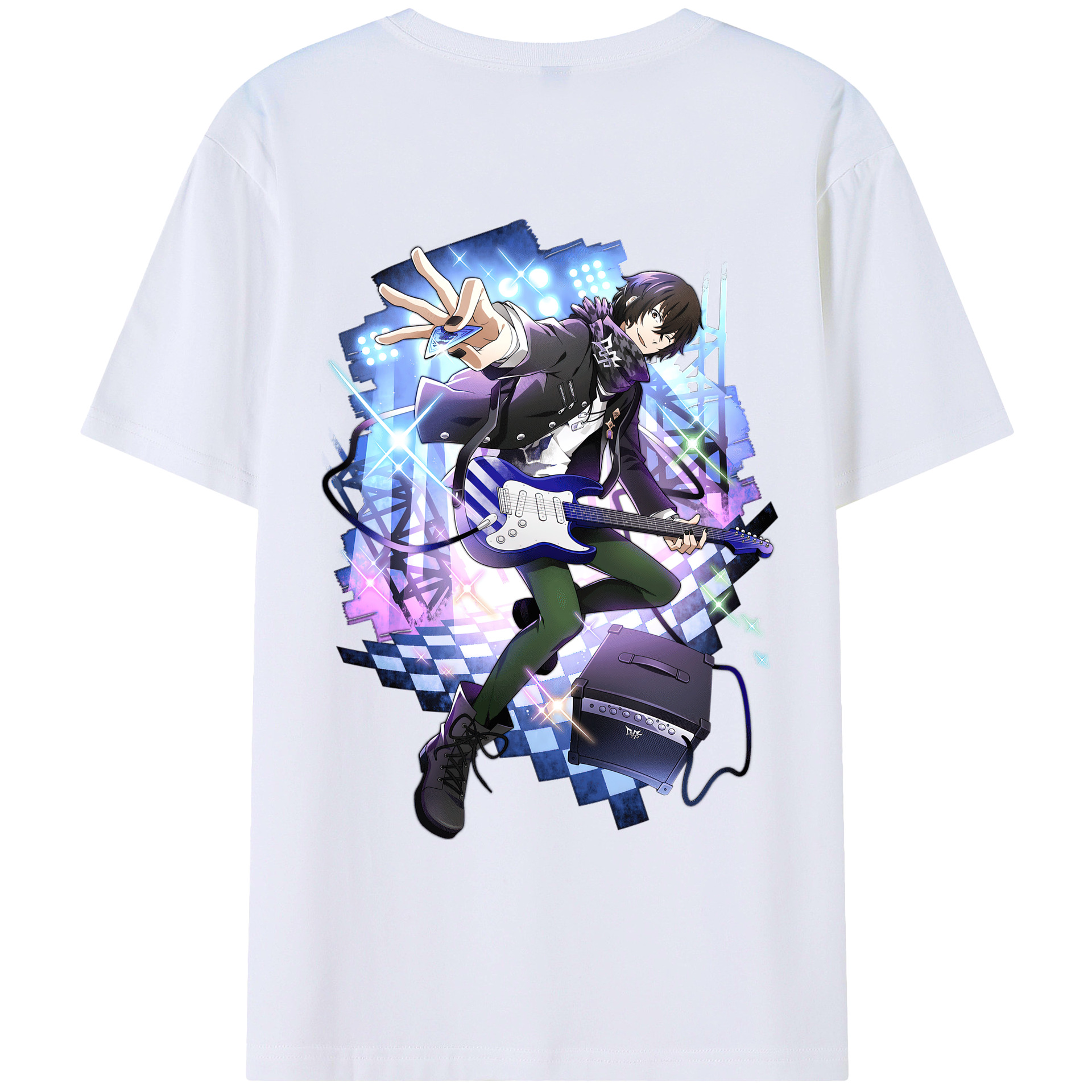 （画像用） 文豪ストレイドッグス Bungo Stray Dogs 綿100％ メンズ半袖Tシャツ（バックプリント） 通気性