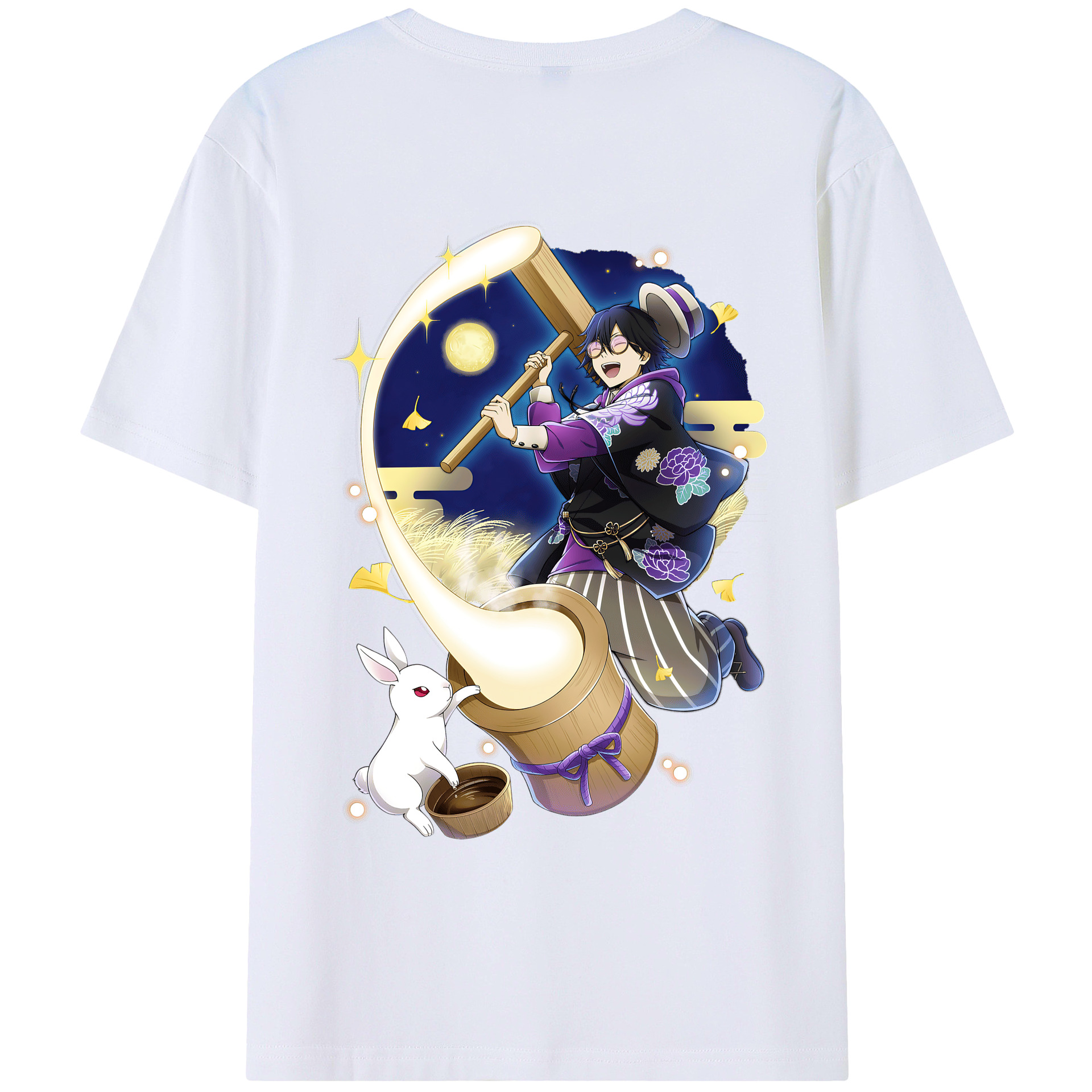（画像用） 文豪ストレイドッグス Bungo Stray Dogs 綿100％ メンズ半袖Tシャツ（バックプリント） 通気性