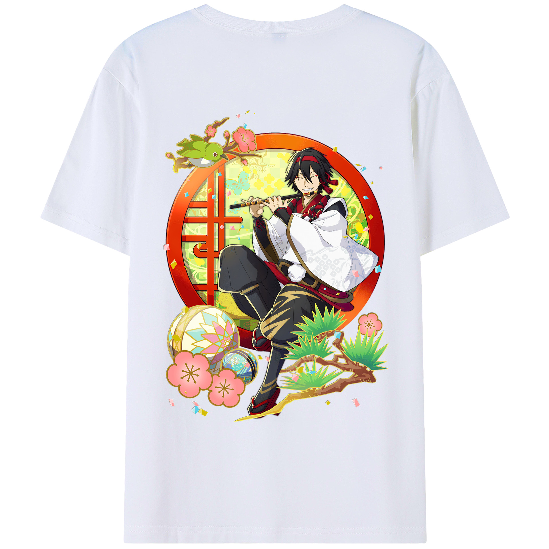 （画像用） 文豪ストレイドッグス Bungo Stray Dogs 綿100％ メンズ半袖Tシャツ（バックプリント） 通気性
