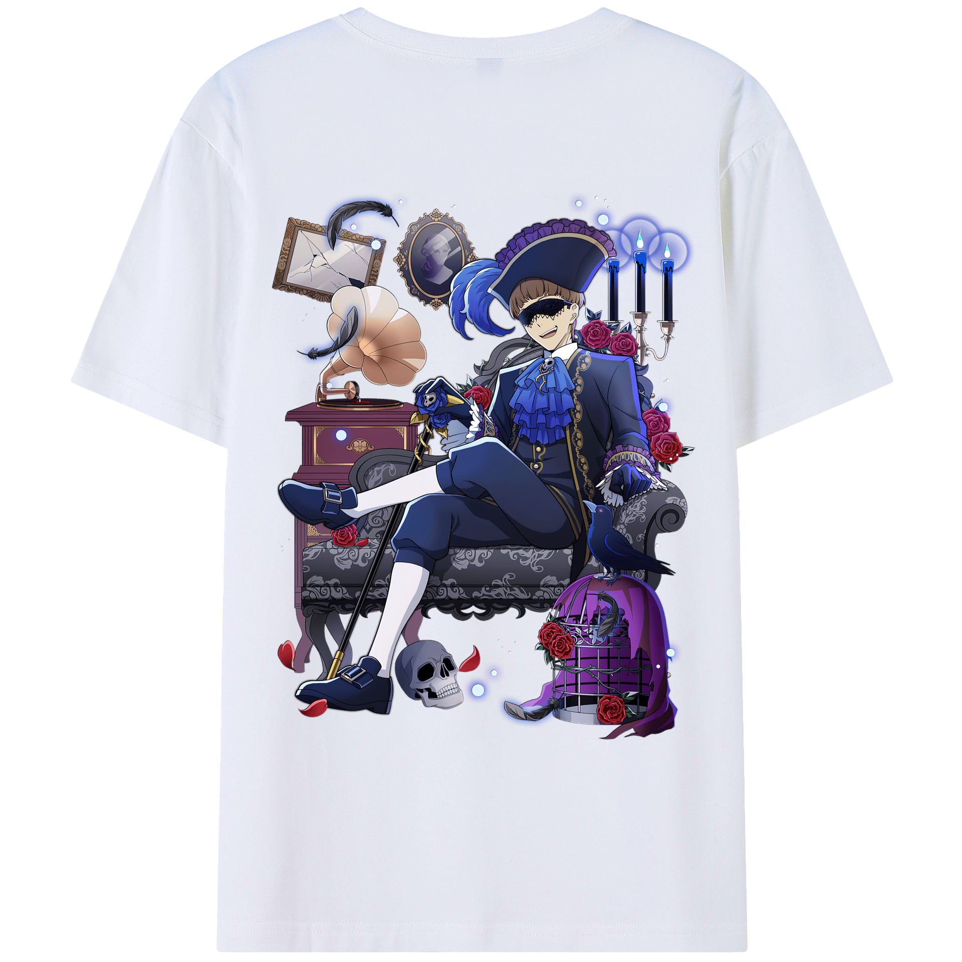 （画像用） 文豪ストレイドッグス Bungo Stray Dogs 綿100％ メンズ半袖Tシャツ（バックプリント） 通気性