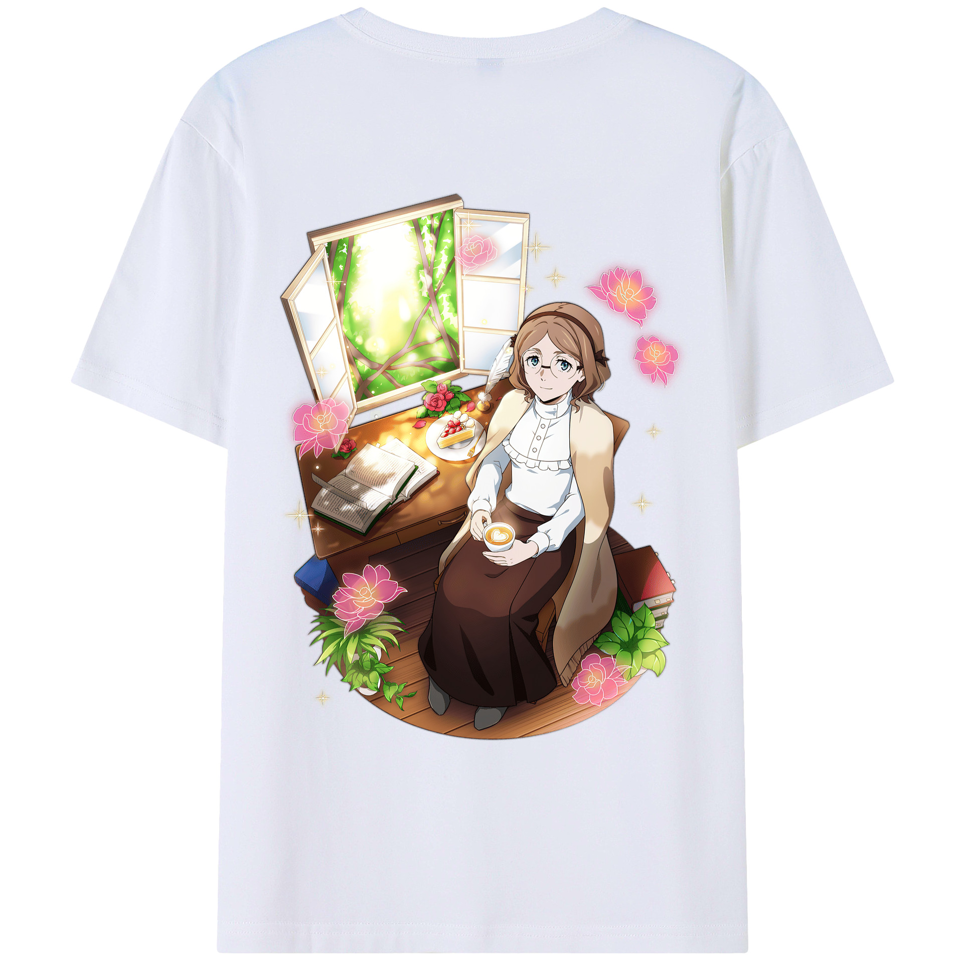 （画像用） 文豪ストレイドッグス Bungo Stray Dogs 綿100％ メンズ半袖Tシャツ（バックプリント） 通気性