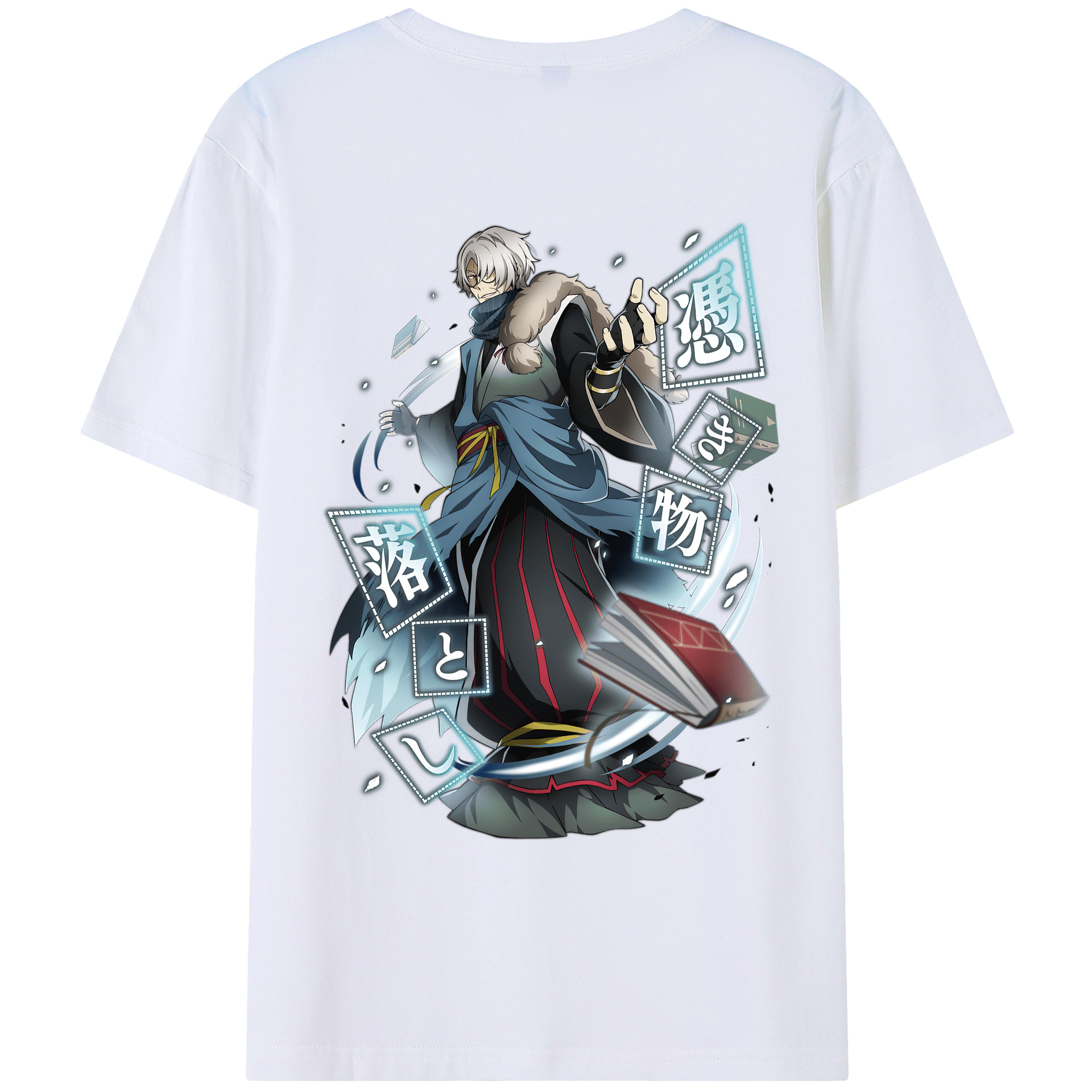 （画像用） 文豪ストレイドッグス Bungo Stray Dogs 綿100％ メンズ半袖Tシャツ（バックプリント） 通気性