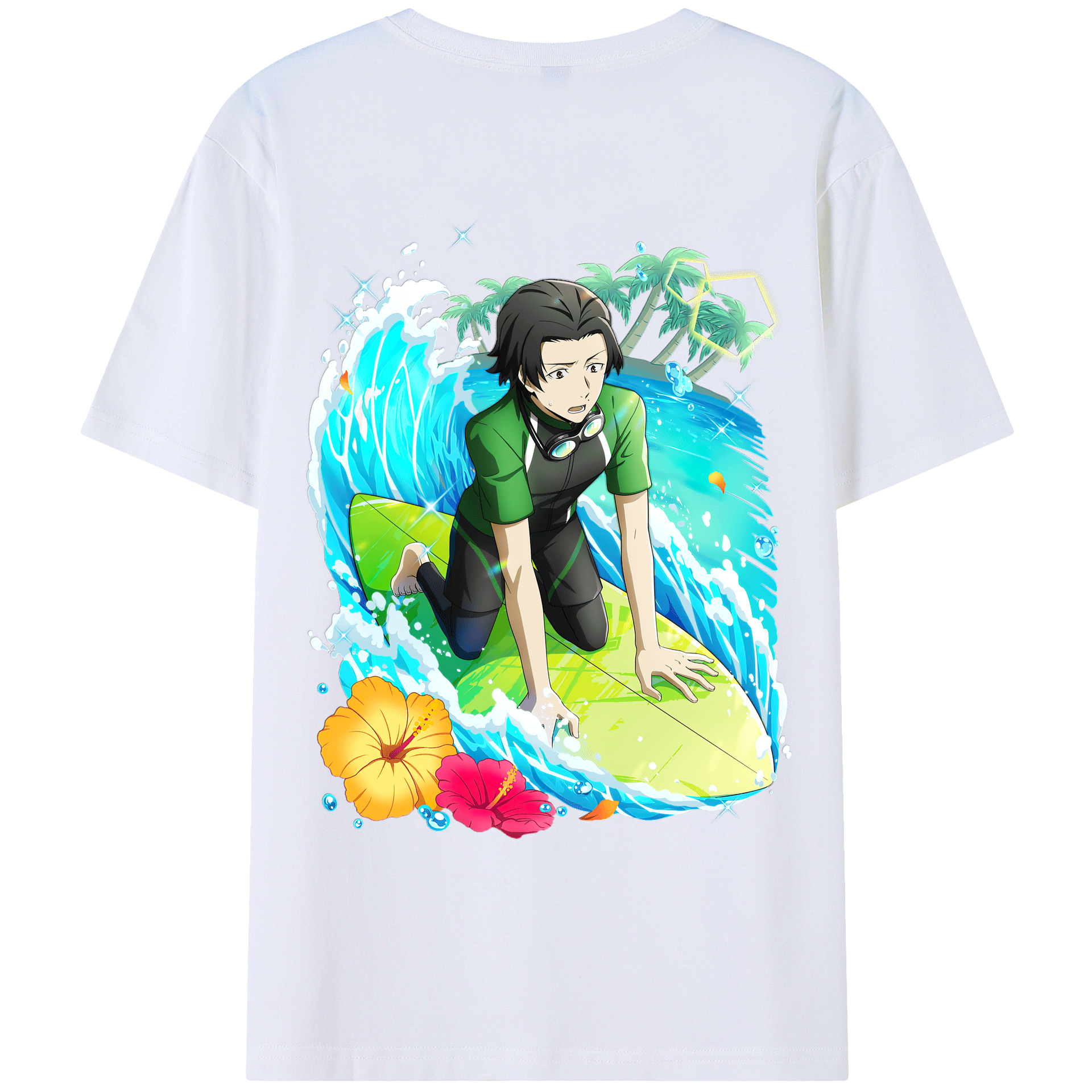 （画像用） 文豪ストレイドッグス Bungo Stray Dogs 綿100％ メンズ半袖Tシャツ（バックプリント） 通気性