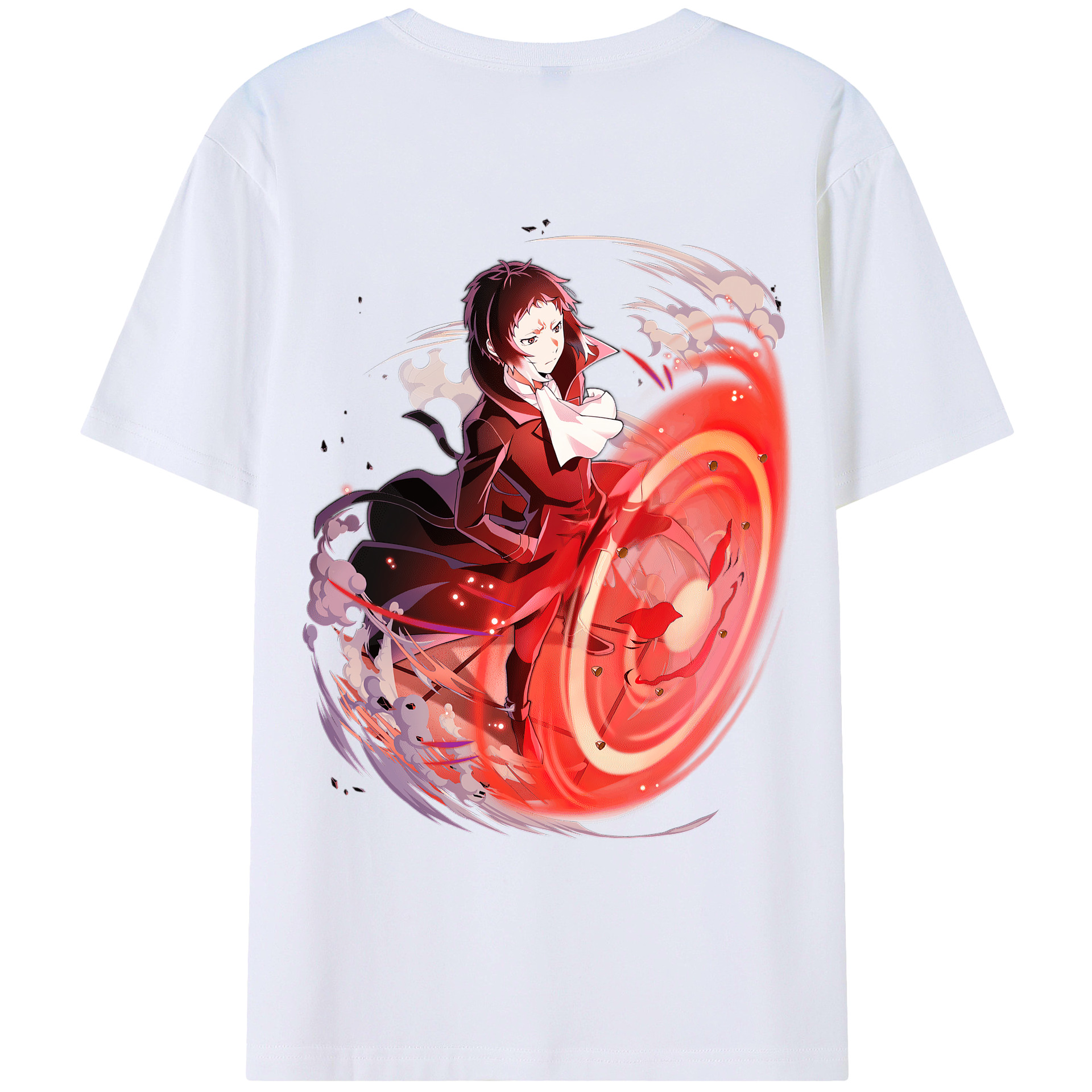 （画像用） 文豪ストレイドッグス Bungo Stray Dogs 綿100％ メンズ半袖Tシャツ（バックプリント） 通気性