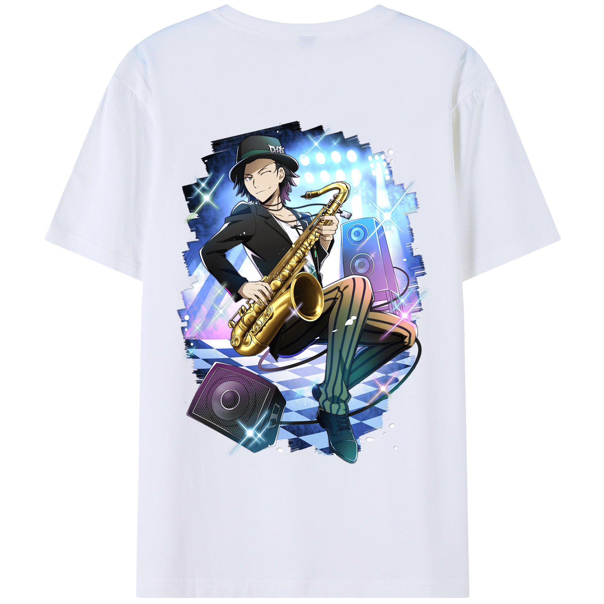 （画像用） 文豪ストレイドッグス Bungo Stray Dogs 綿100％ メンズ半袖Tシャツ（バックプリント） 通気性