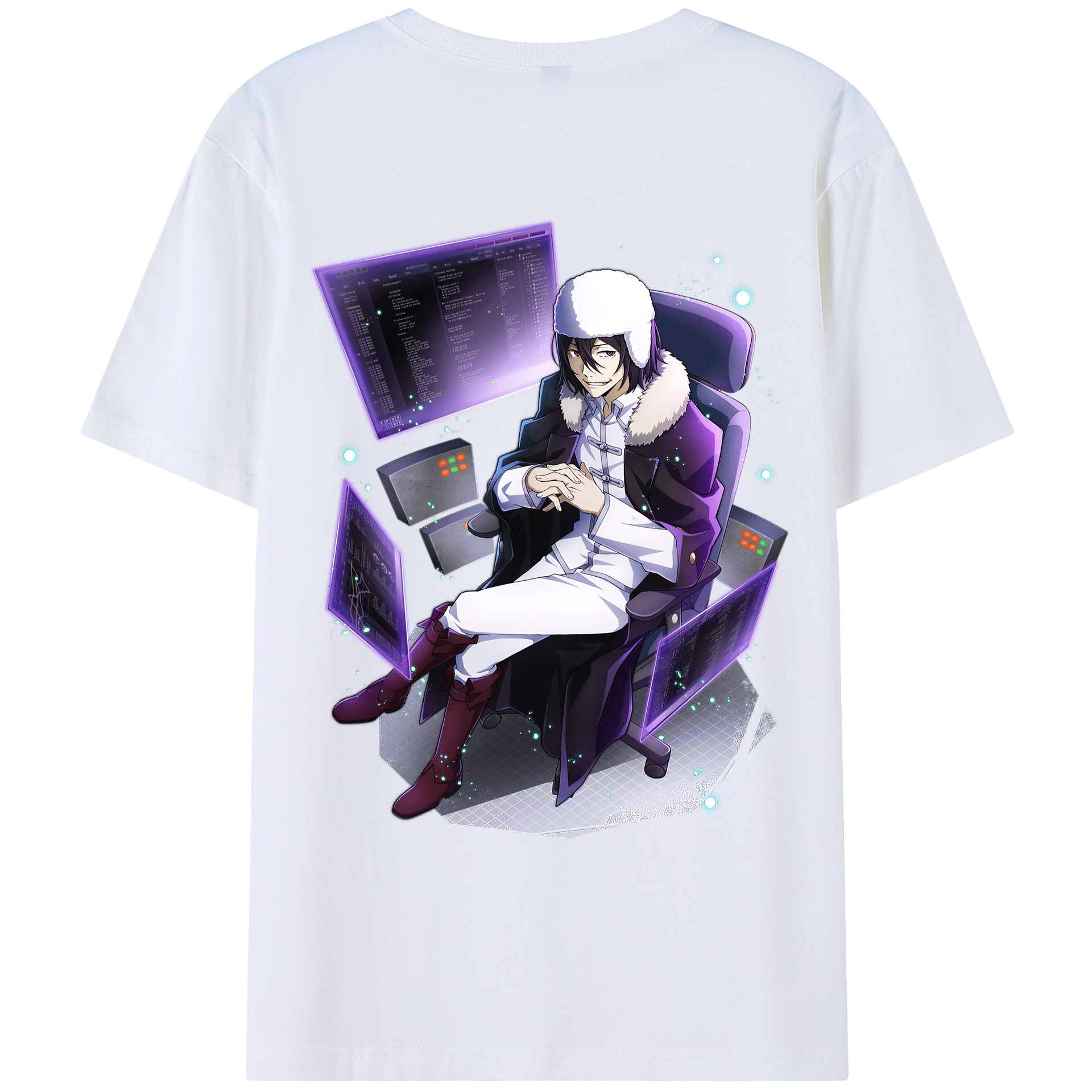 （画像用） 文豪ストレイドッグス Bungo Stray Dogs 綿100％ メンズ半袖Tシャツ（バックプリント） 通気性