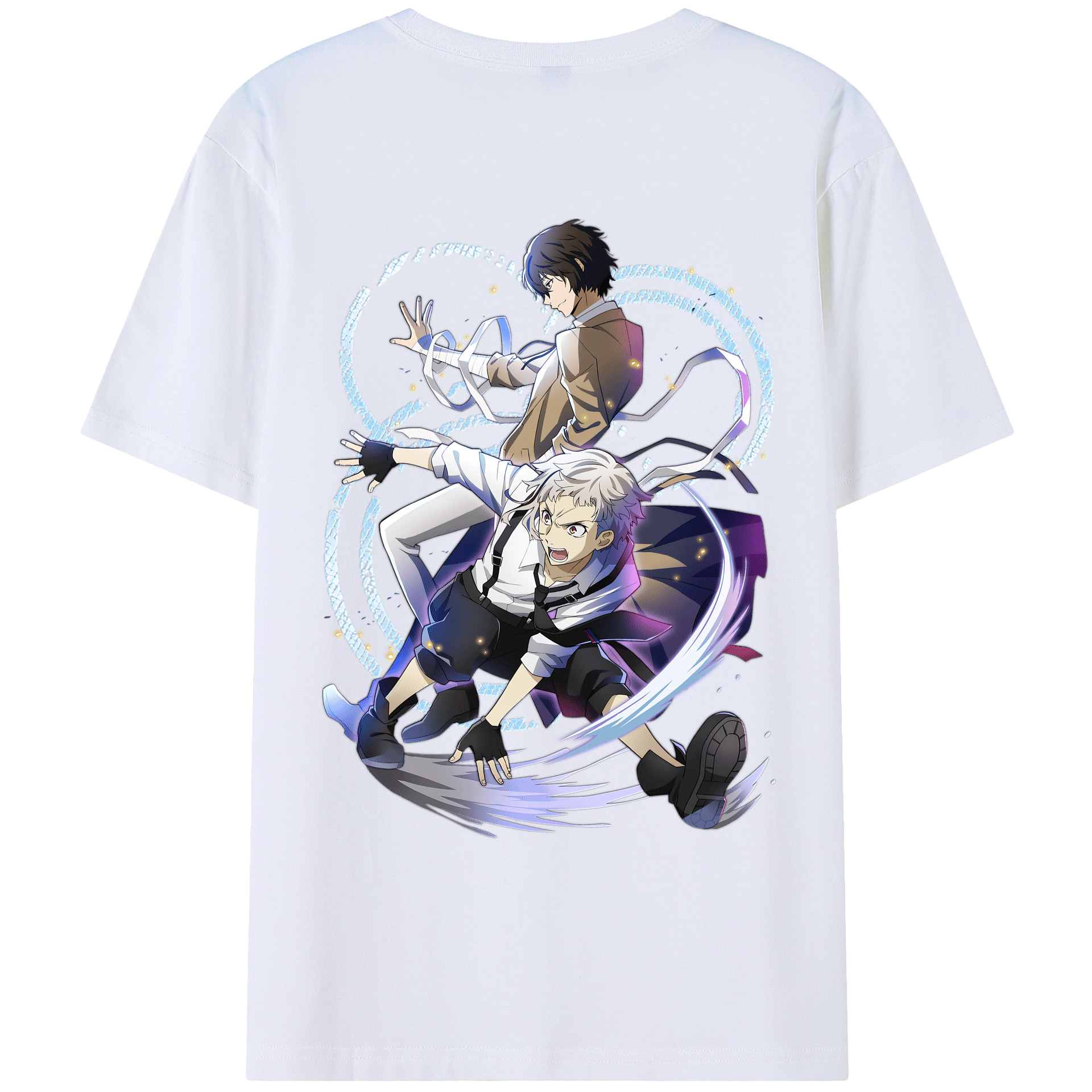 （画像用） 文豪ストレイドッグス Bungo Stray Dogs 綿100％ メンズ半袖Tシャツ（バックプリント） 通気性