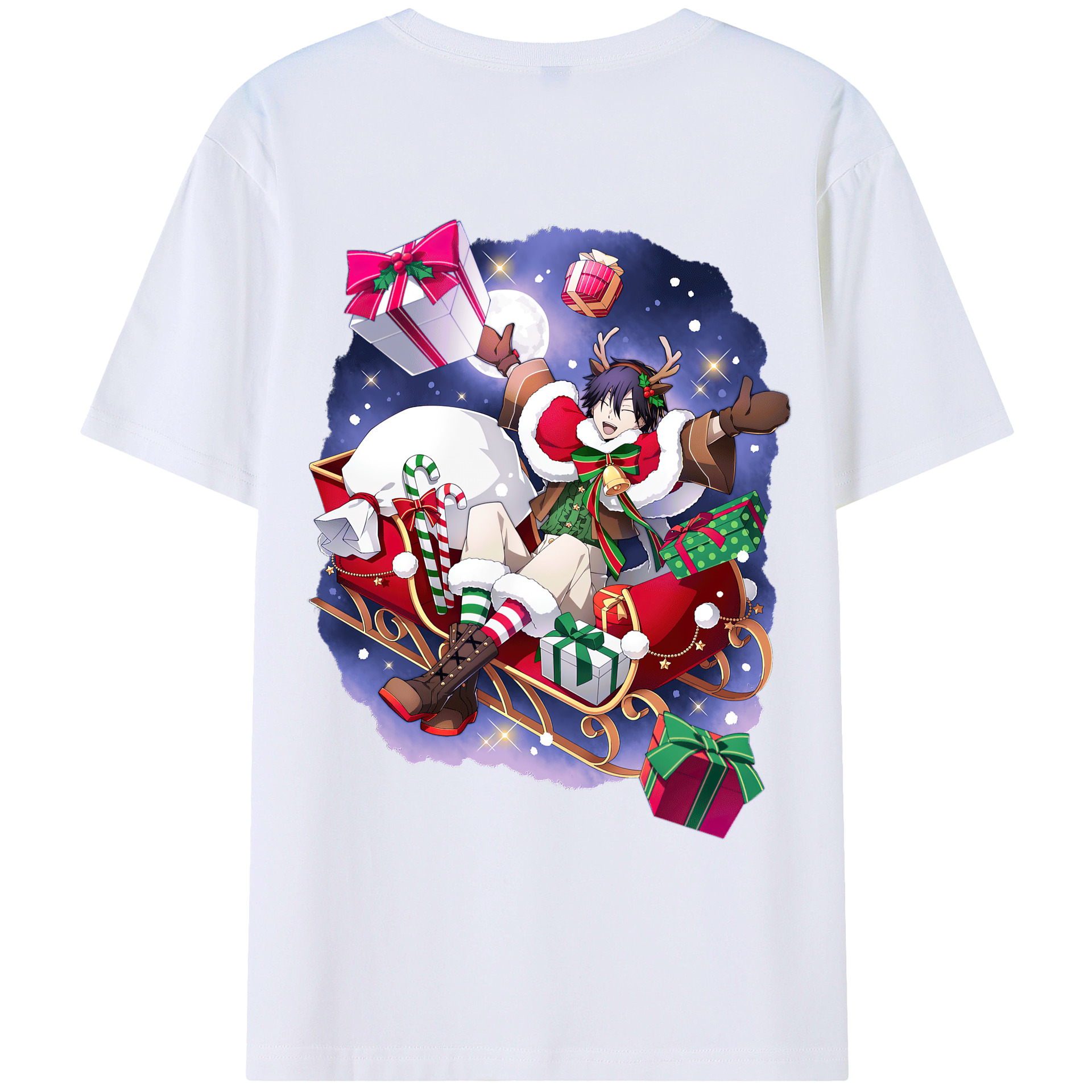 （画像用） 文豪ストレイドッグス Bungo Stray Dogs 綿100％ メンズ半袖Tシャツ（バックプリント） 通気性