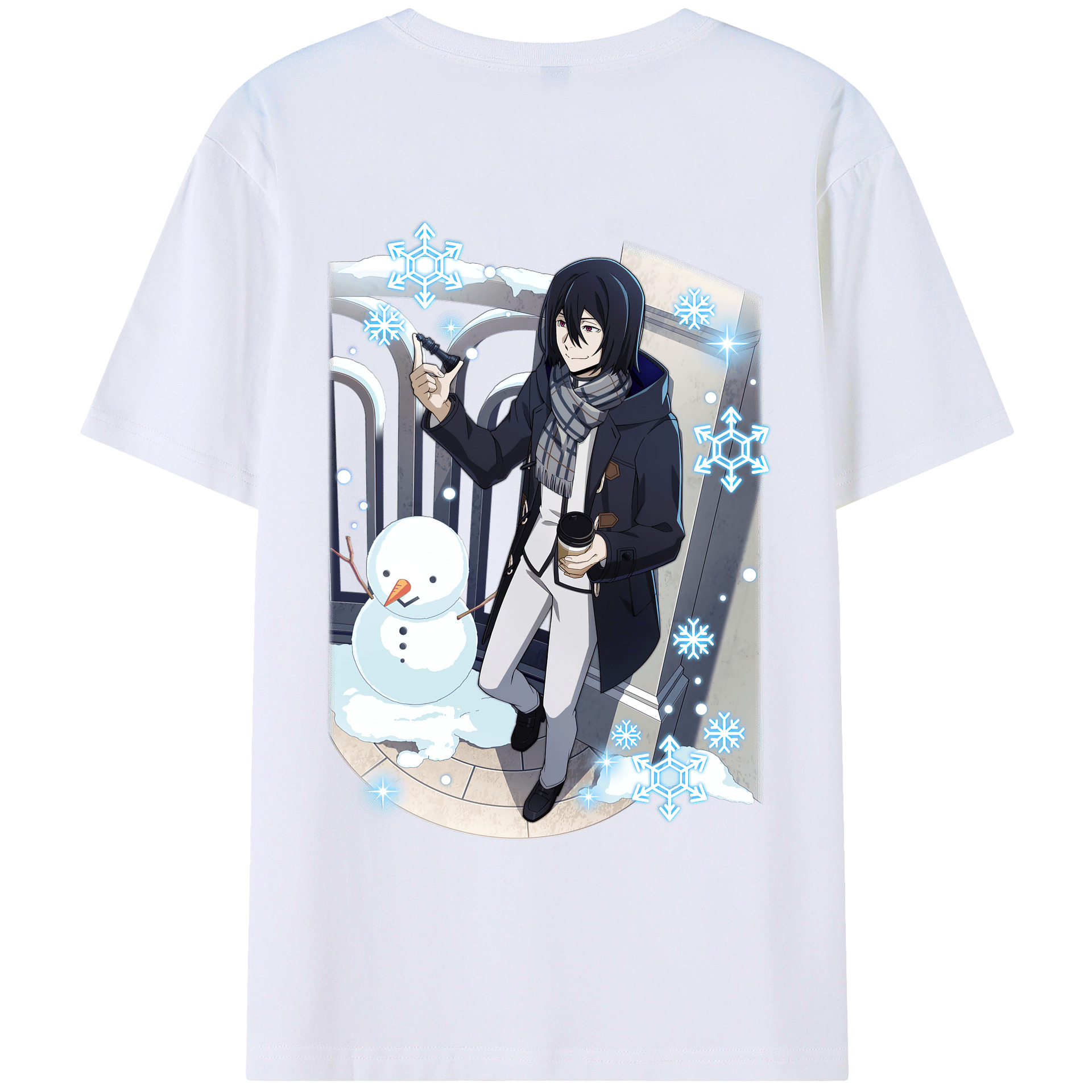 （画像用） 文豪ストレイドッグス Bungo Stray Dogs 綿100％ メンズ半袖Tシャツ（バックプリント） 通気性
