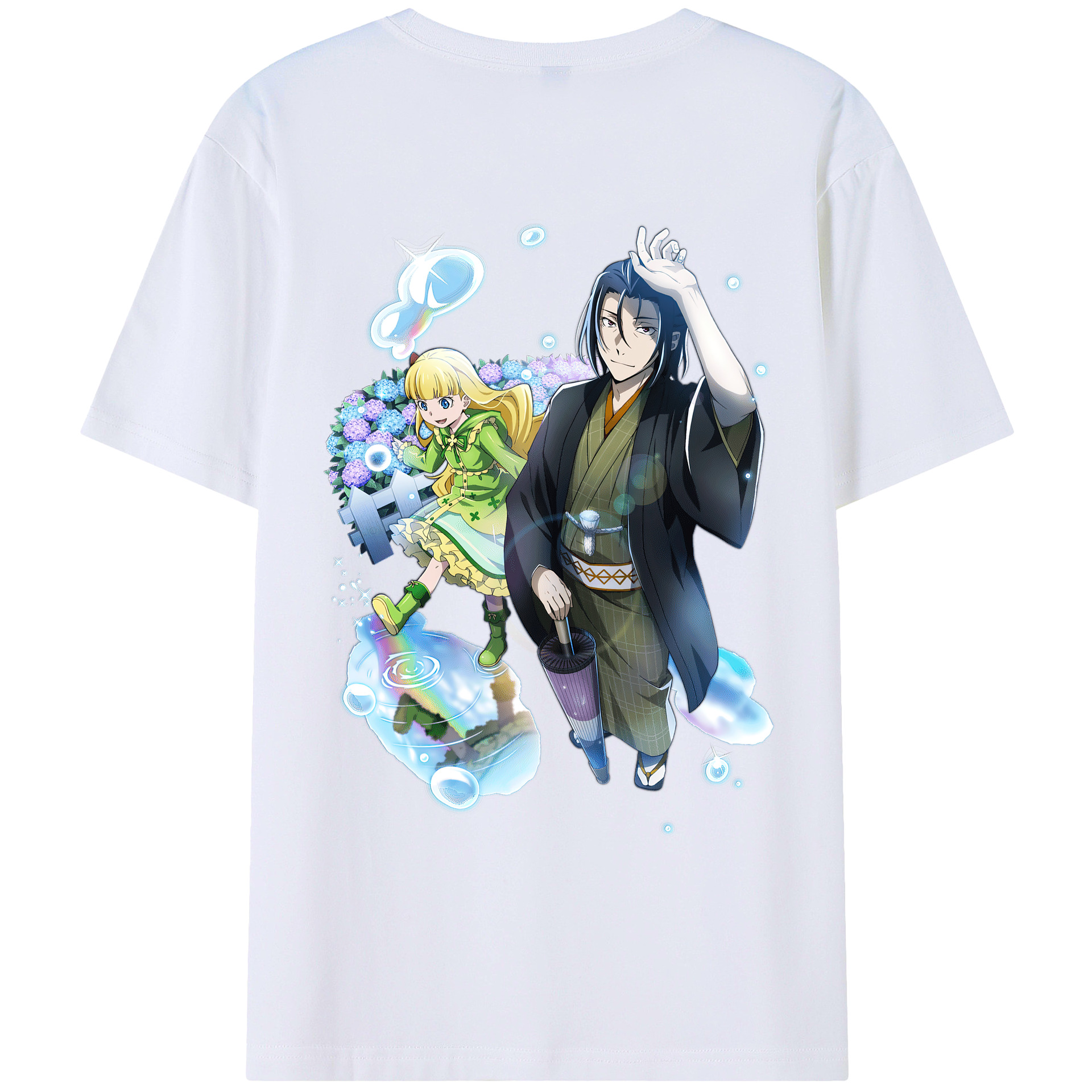 （画像用） 文豪ストレイドッグス Bungo Stray Dogs 綿100％ メンズ半袖Tシャツ（バックプリント） 通気性