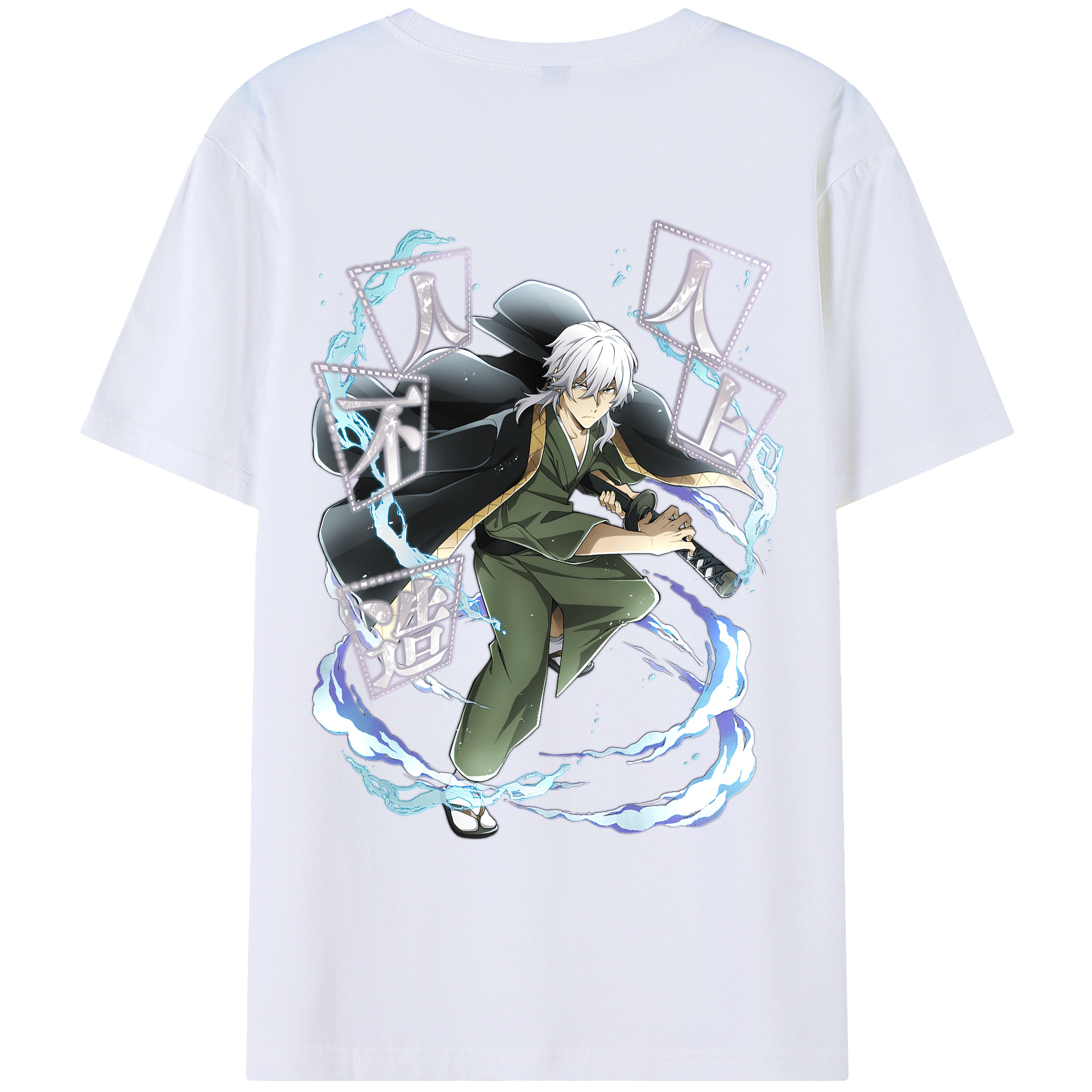 （画像用） 文豪ストレイドッグス Bungo Stray Dogs 綿100％ メンズ半袖Tシャツ（バックプリント） 通気性