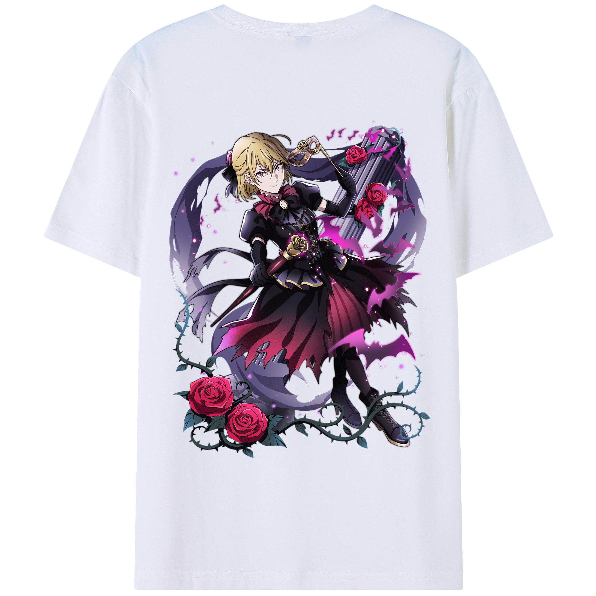 （画像用） 文豪ストレイドッグス Bungo Stray Dogs 綿100％ メンズ半袖Tシャツ（バックプリント） 通気性
