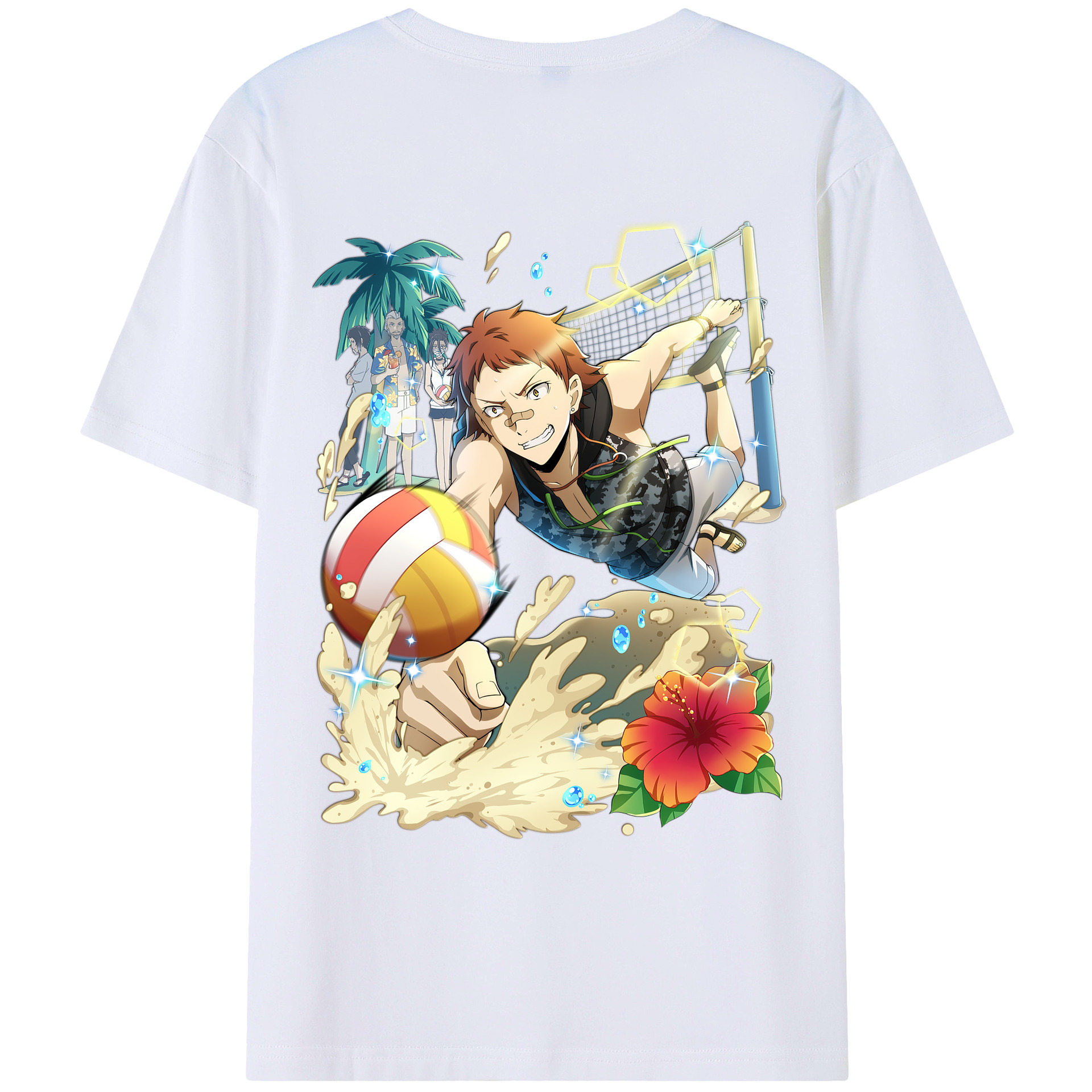 （画像用） 文豪ストレイドッグス Bungo Stray Dogs 綿100％ メンズ半袖Tシャツ（バックプリント） 通気性