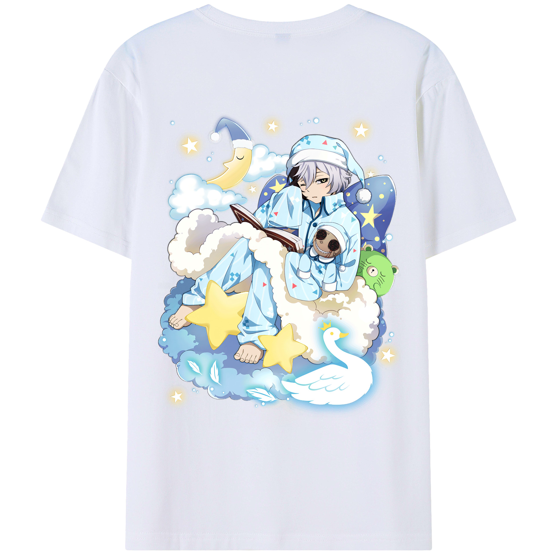 （画像用） 文豪ストレイドッグス Bungo Stray Dogs 綿100％ メンズ半袖Tシャツ（バックプリント） 通気性