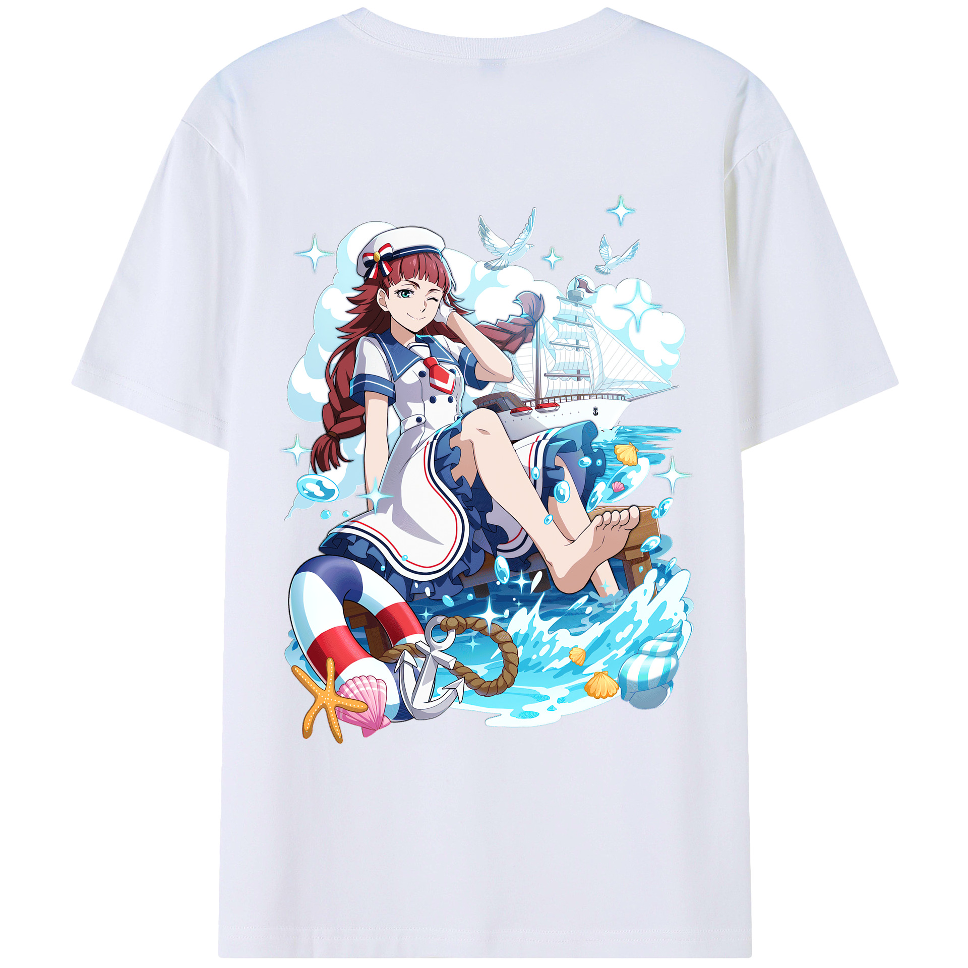 （画像用） 文豪ストレイドッグス Bungo Stray Dogs 綿100％ メンズ半袖Tシャツ（バックプリント） 通気性