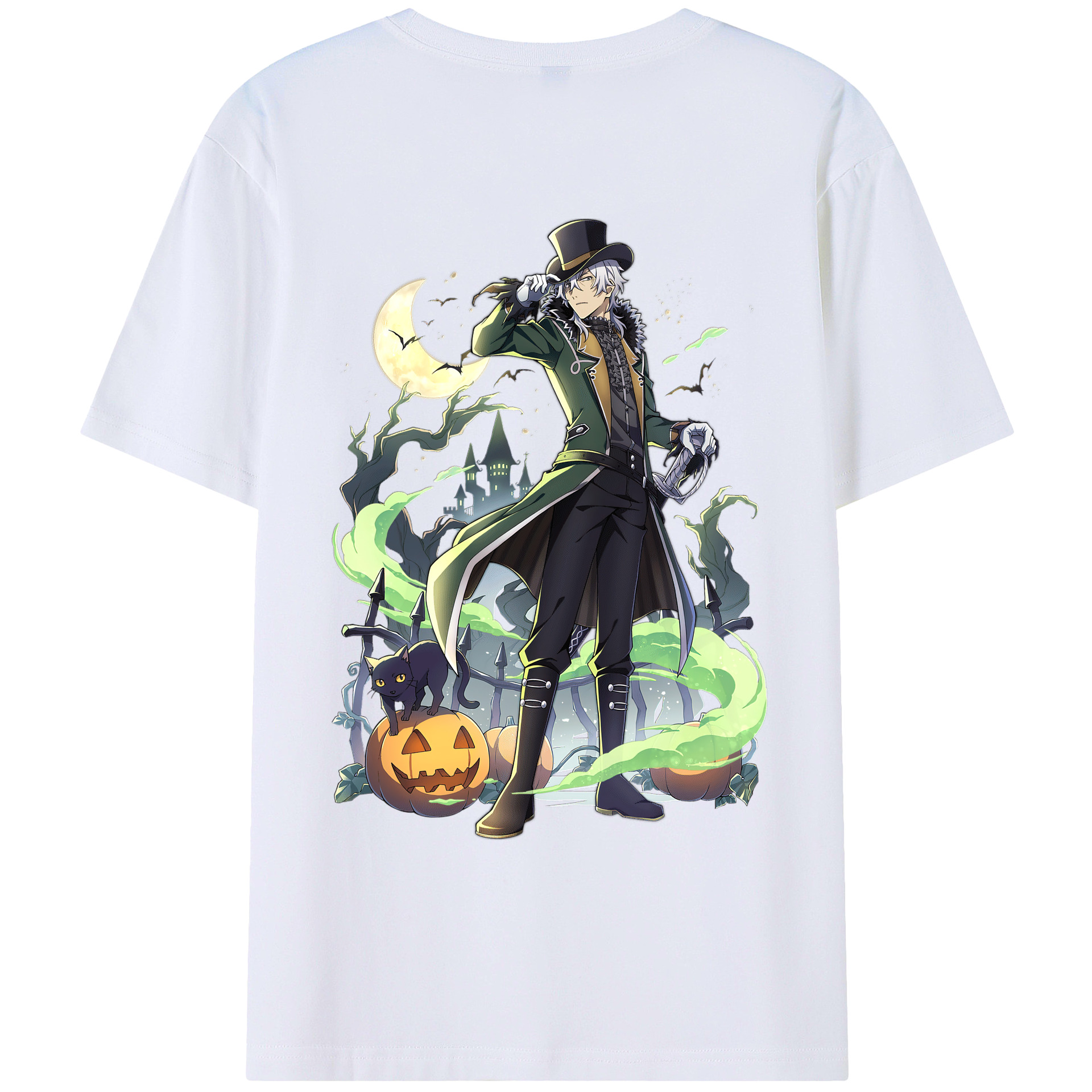 （画像用） 文豪ストレイドッグス Bungo Stray Dogs 綿100％ メンズ半袖Tシャツ（バックプリント） 通気性