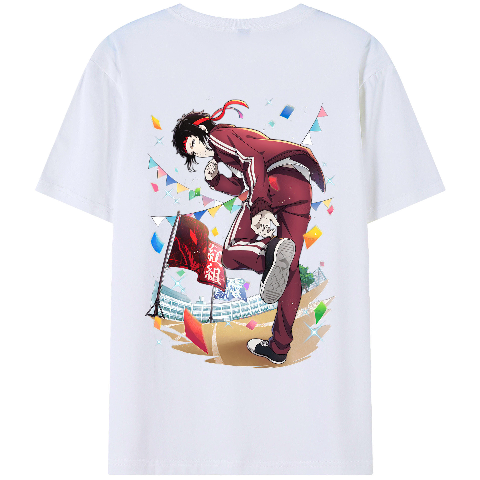 （画像用） 文豪ストレイドッグス Bungo Stray Dogs 綿100％ メンズ半袖Tシャツ（バックプリント） 通気性