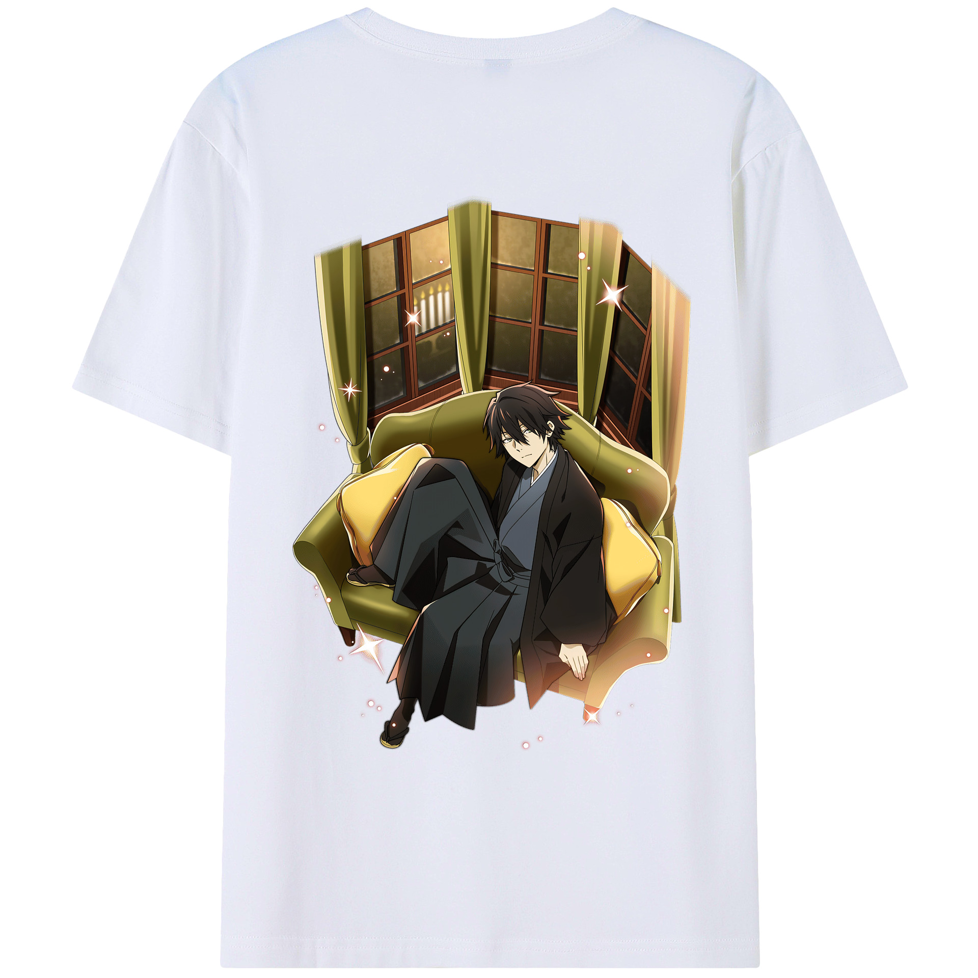 （画像用） 文豪ストレイドッグス Bungo Stray Dogs 綿100％ メンズ半袖Tシャツ（バックプリント） 通気性