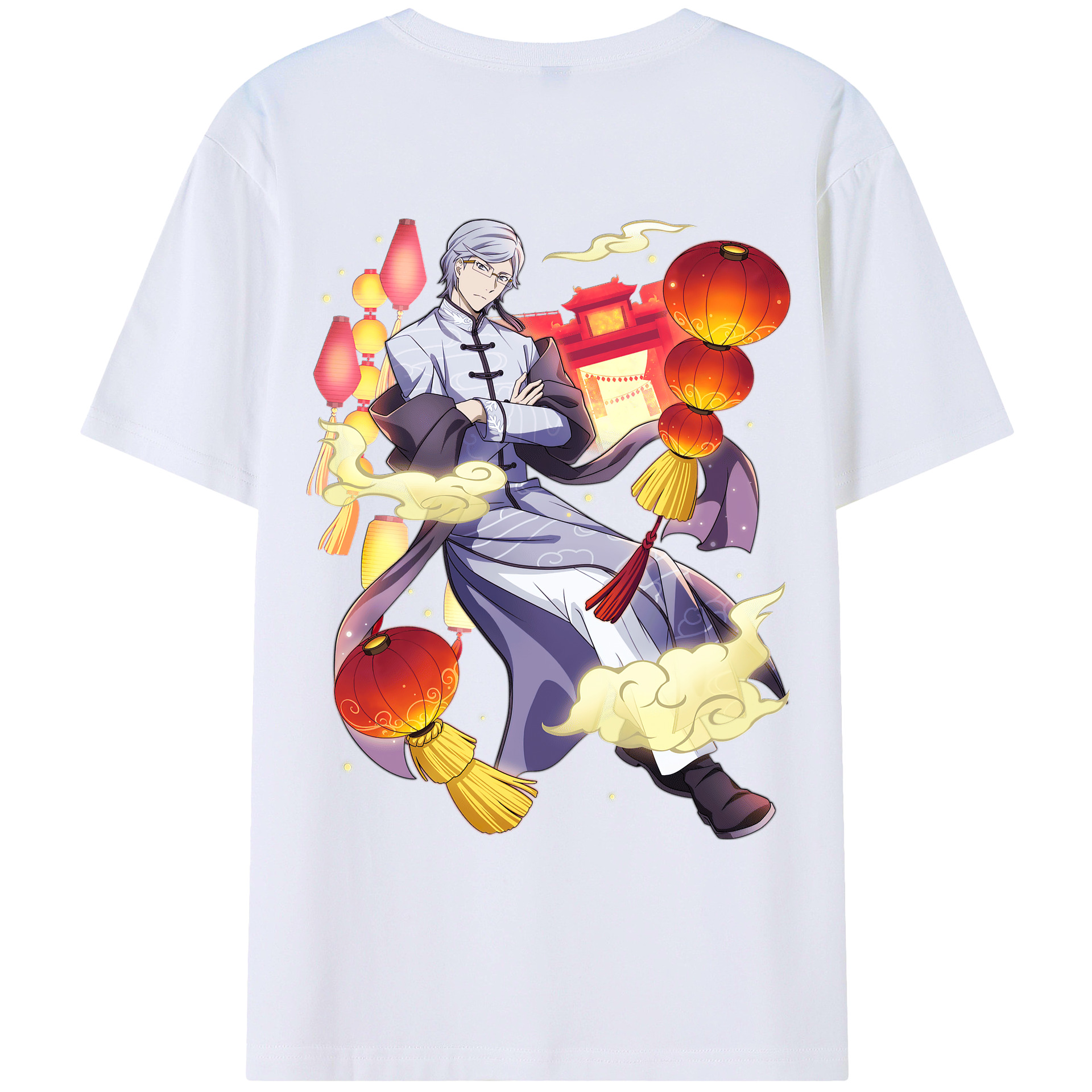 （画像用） 文豪ストレイドッグス Bungo Stray Dogs 綿100％ メンズ半袖Tシャツ（バックプリント） 通気性