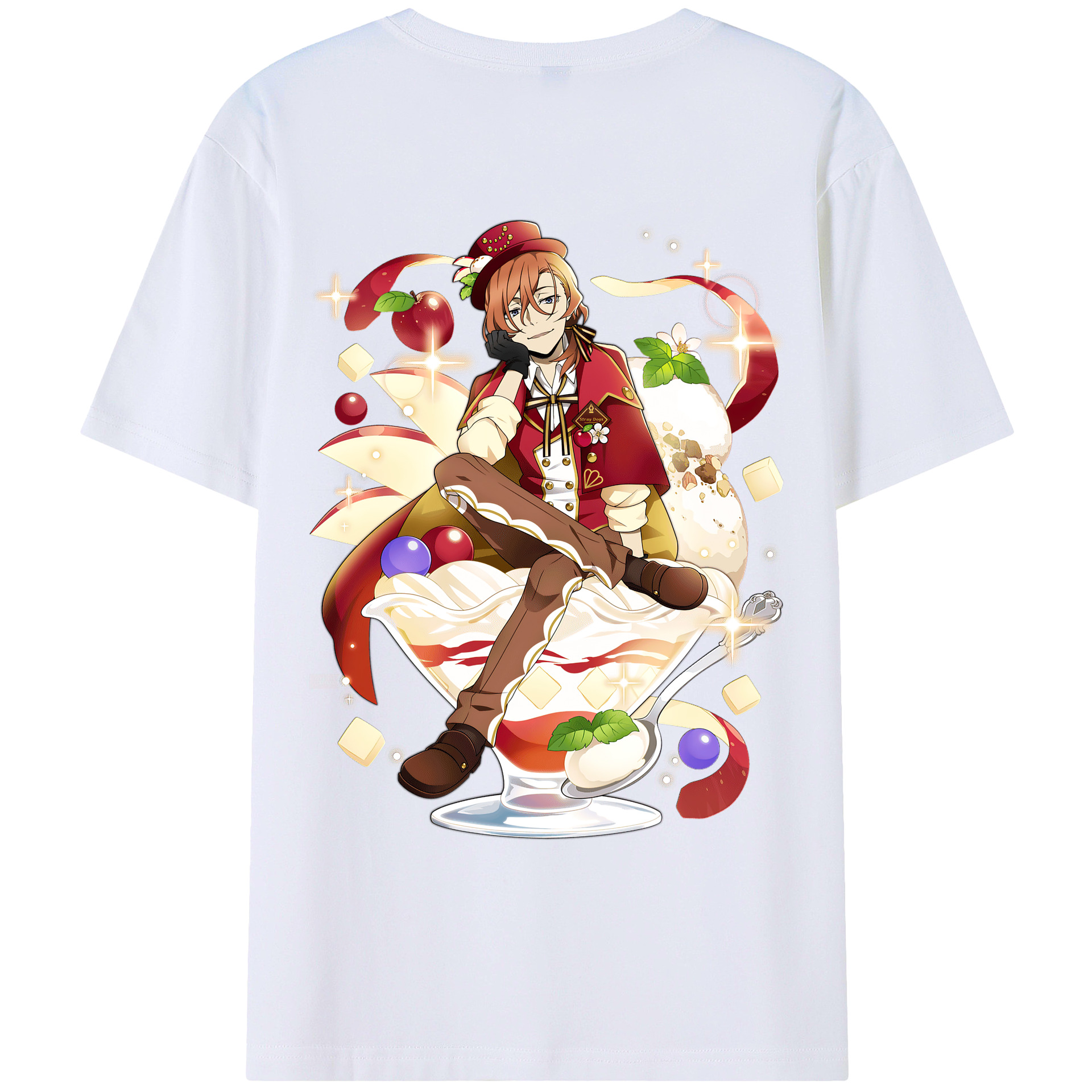 （画像用） 文豪ストレイドッグス Bungo Stray Dogs 綿100％ メンズ半袖Tシャツ（バックプリント） 通気性