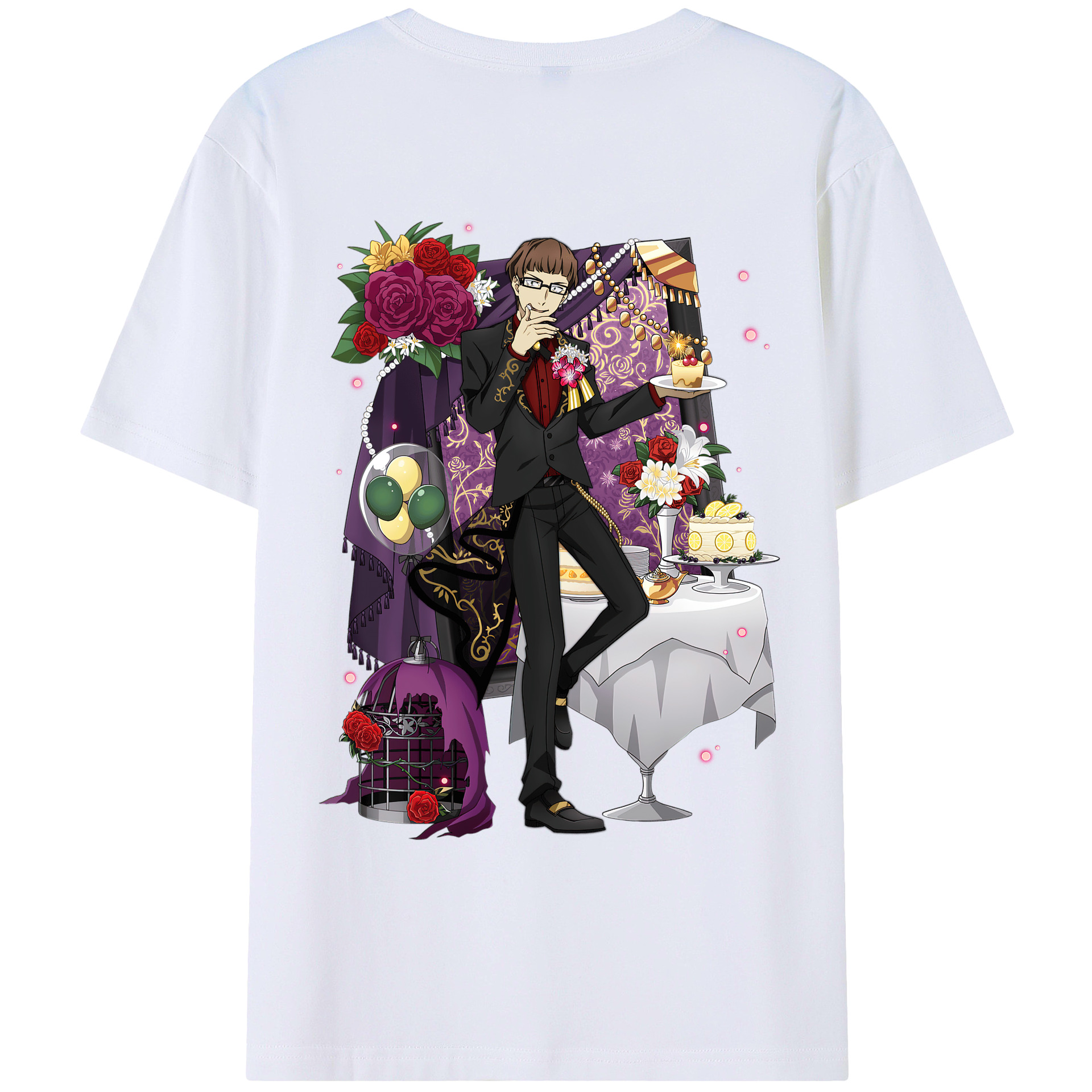 （画像用） 文豪ストレイドッグス Bungo Stray Dogs 綿100％ メンズ半袖Tシャツ（バックプリント） 通気性