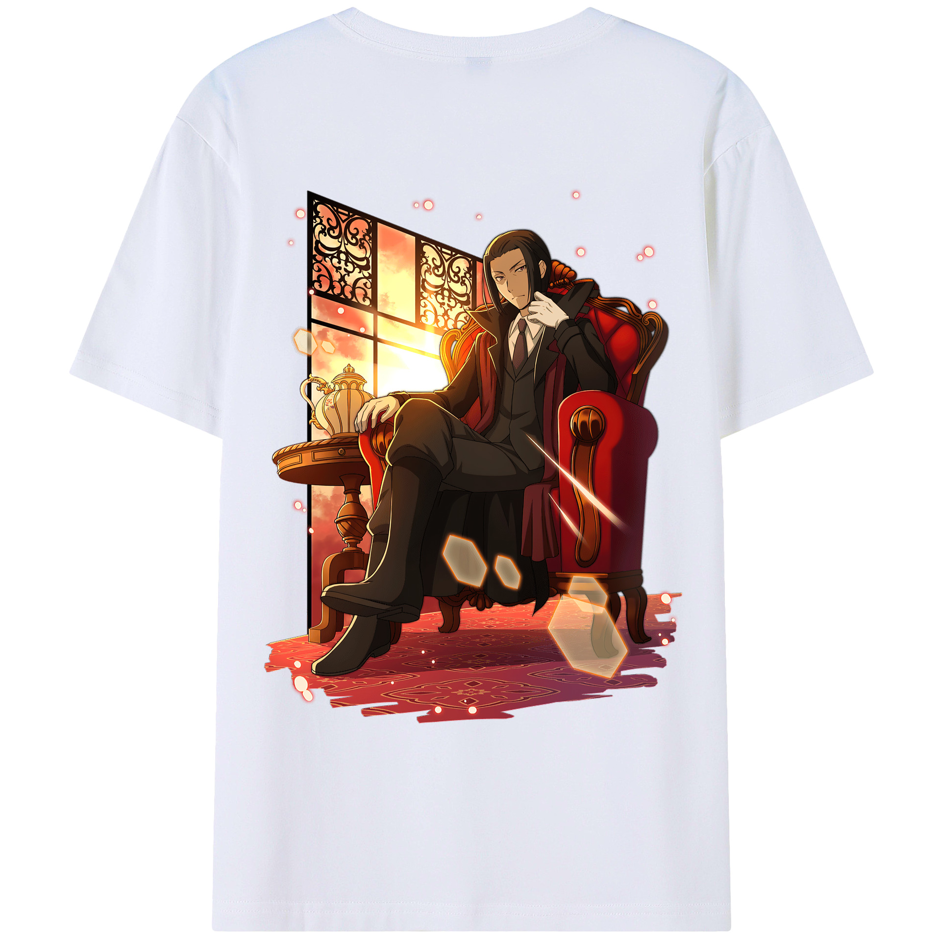 （画像用） 文豪ストレイドッグス Bungo Stray Dogs 綿100％ メンズ半袖Tシャツ（バックプリント） 通気性