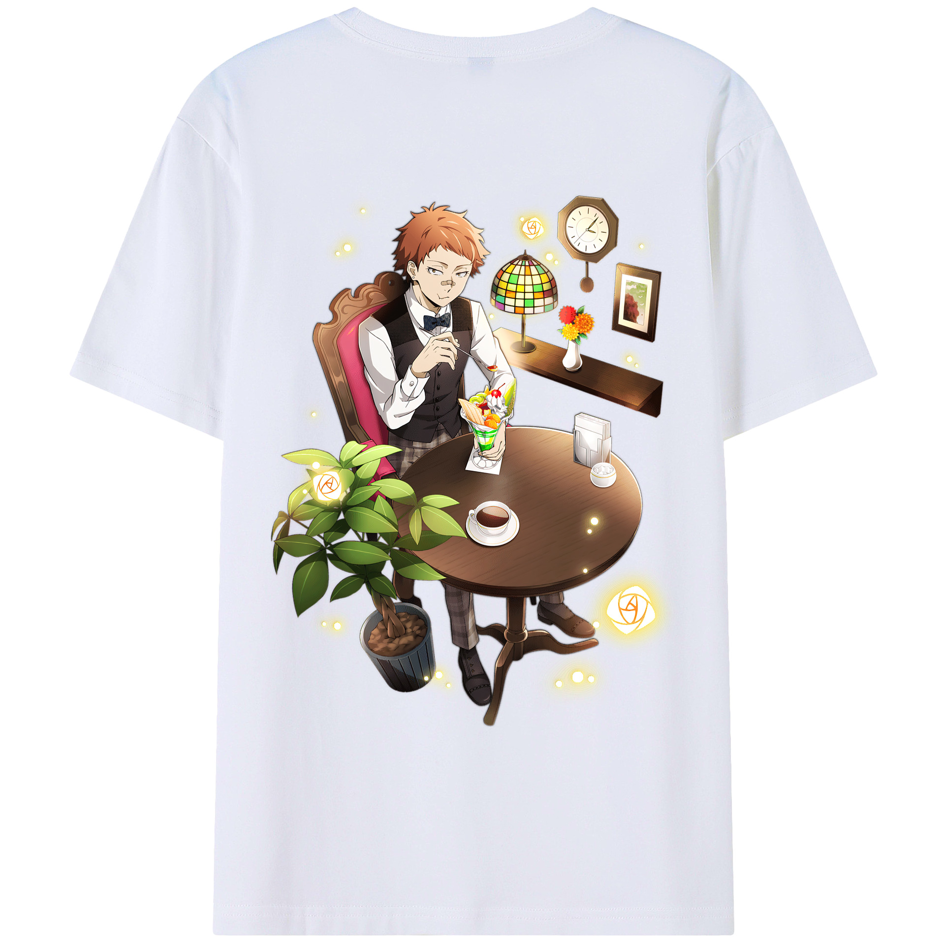 （画像用） 文豪ストレイドッグス Bungo Stray Dogs 綿100％ メンズ半袖Tシャツ（バックプリント） 通気性