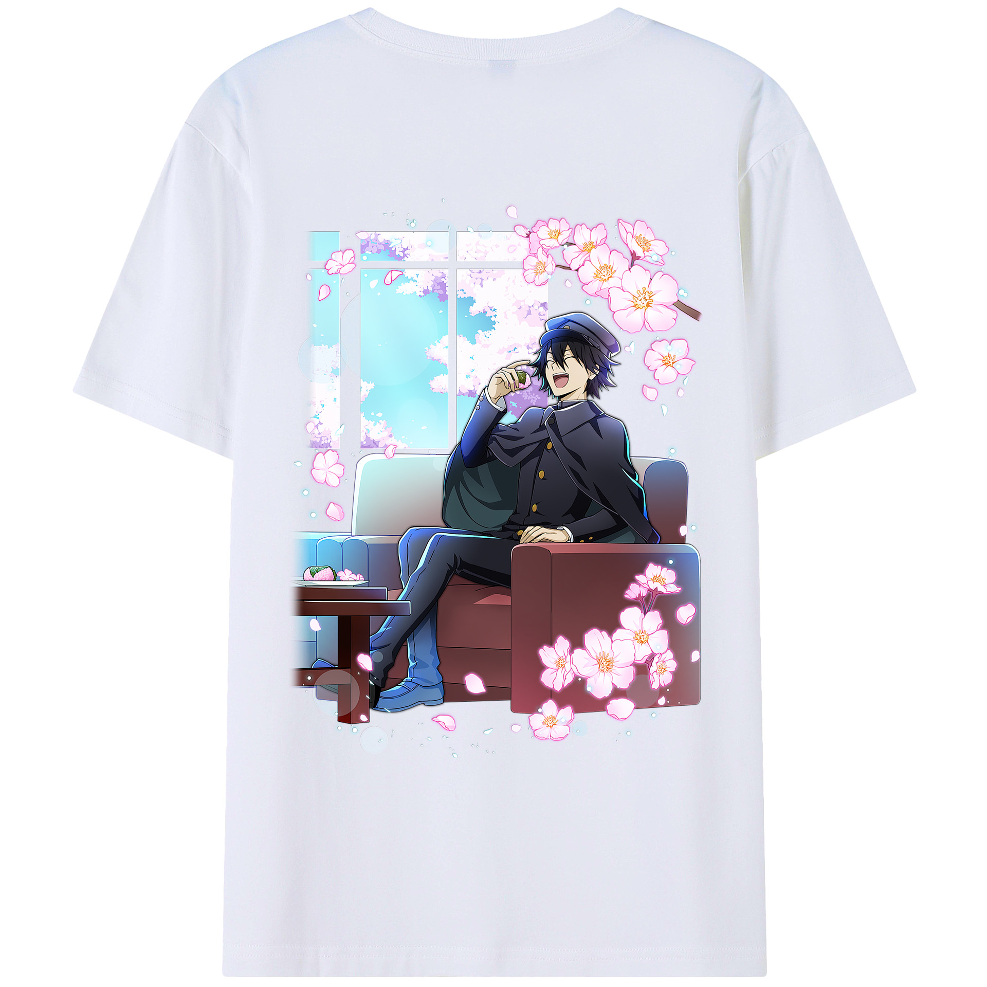 （画像用） 文豪ストレイドッグス Bungo Stray Dogs 綿100％ メンズ半袖Tシャツ（バックプリント） 通気性
