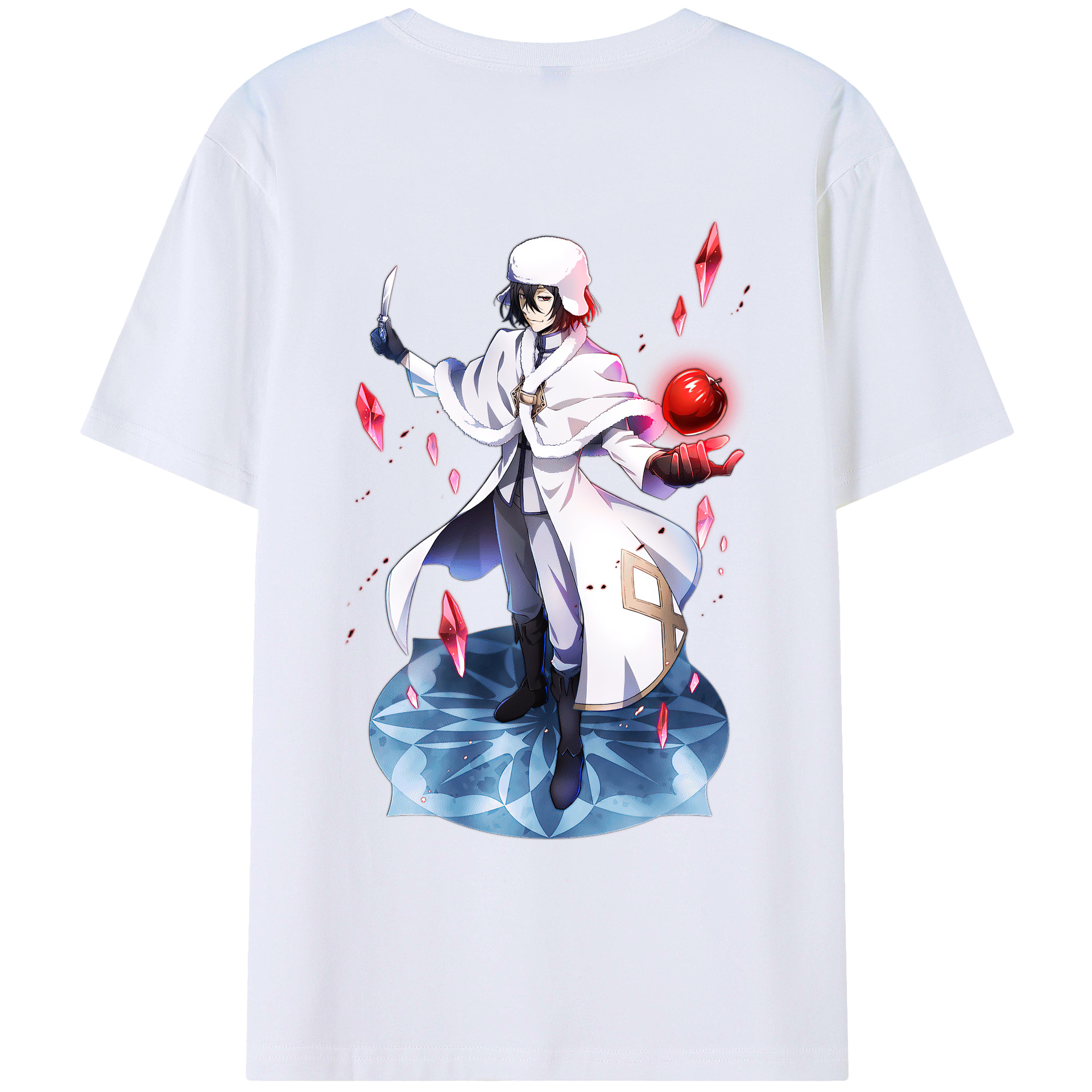 （画像用） 文豪ストレイドッグス Bungo Stray Dogs 綿100％ メンズ半袖Tシャツ（バックプリント） 通気性