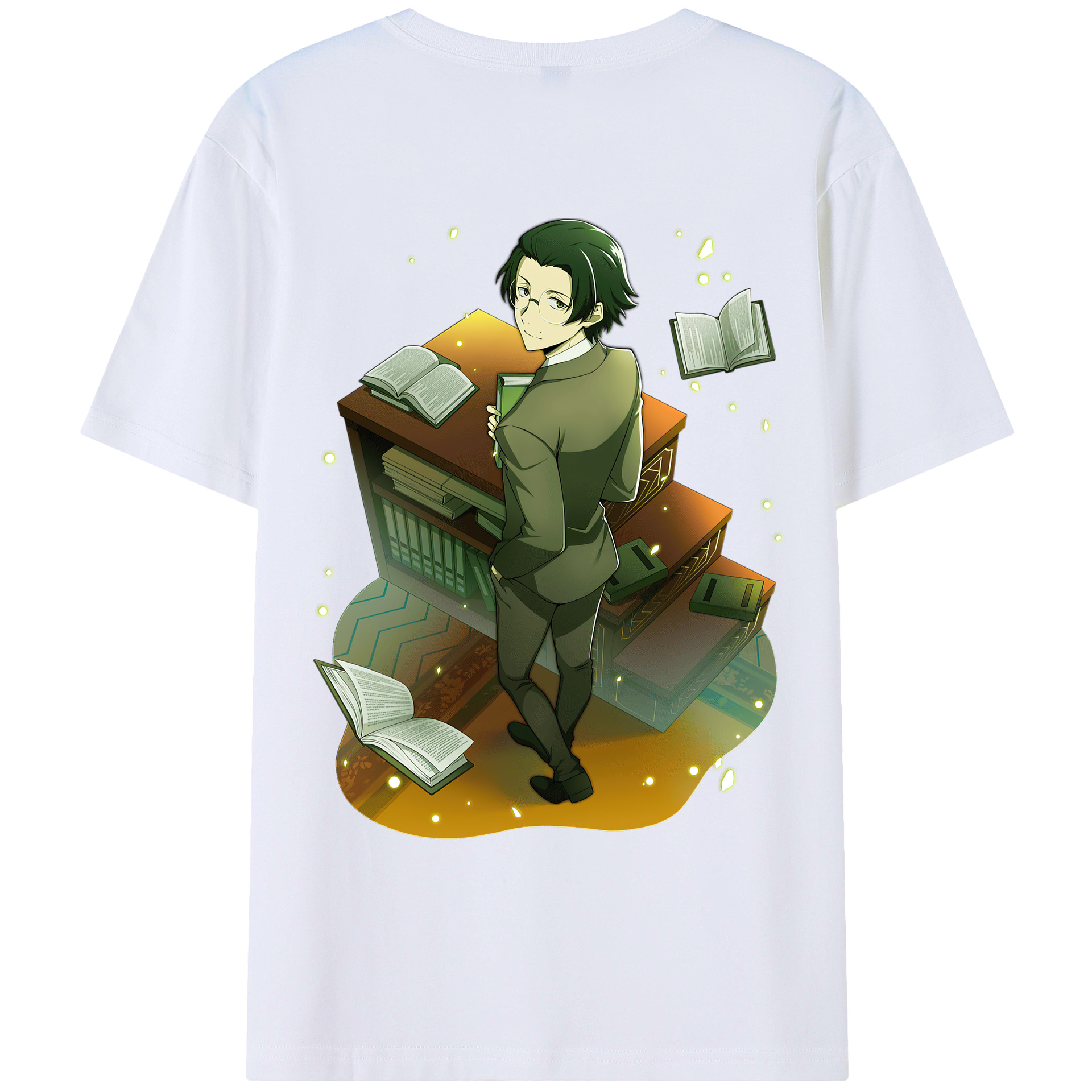 （画像用） 文豪ストレイドッグス Bungo Stray Dogs 綿100％ メンズ半袖Tシャツ（バックプリント） 通気性