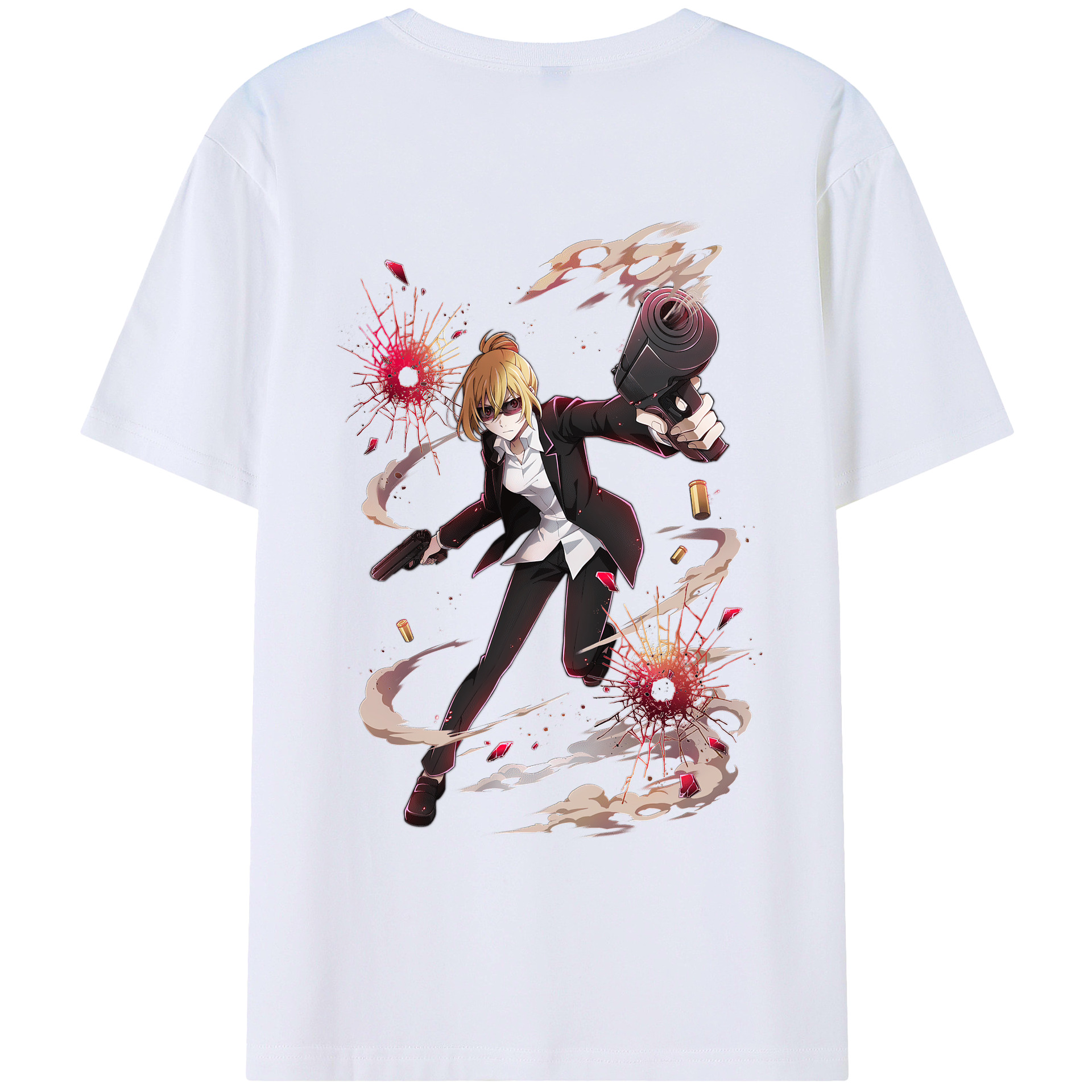 （画像用） 文豪ストレイドッグス Bungo Stray Dogs 綿100％ メンズ半袖Tシャツ（バックプリント） 通気性
